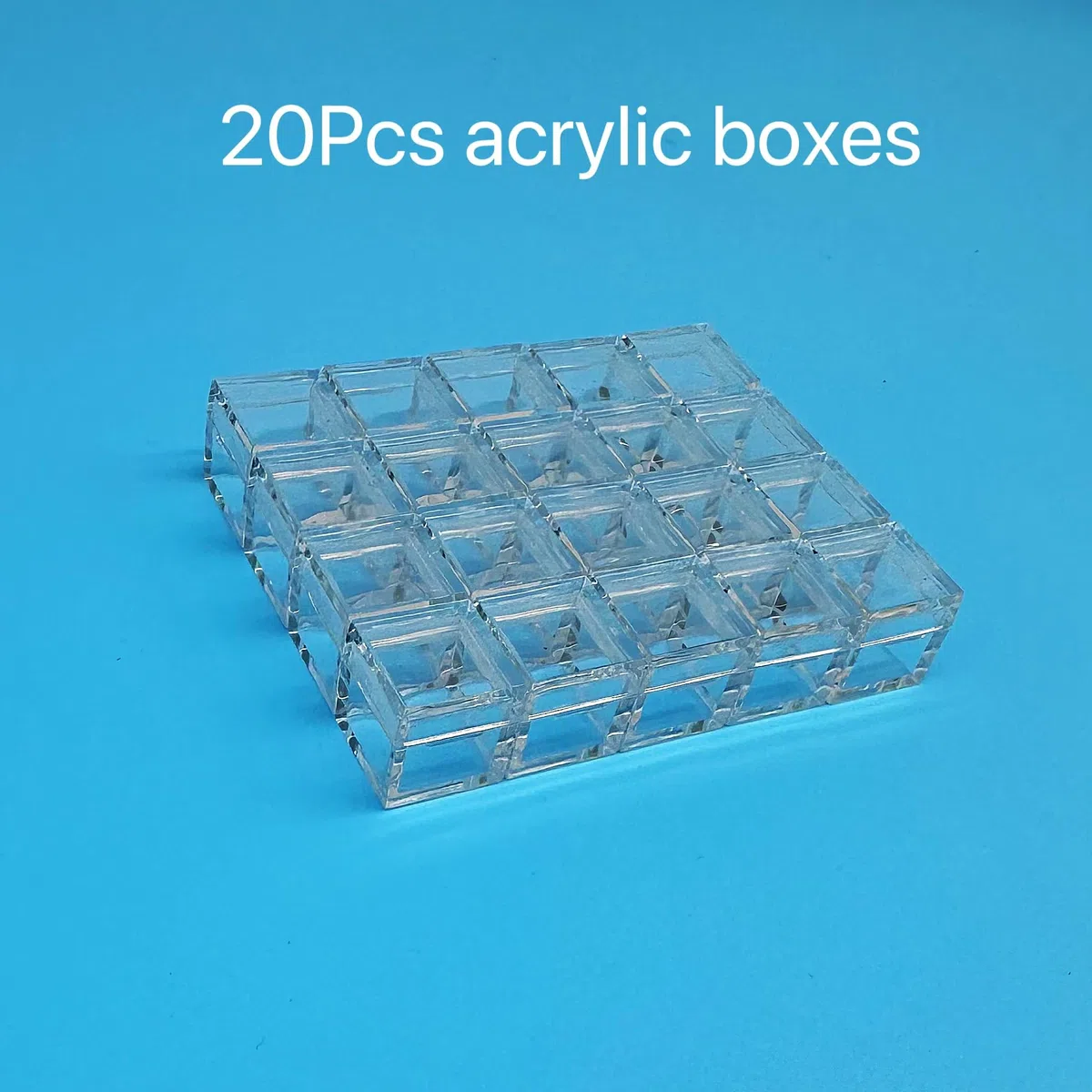Scatole acriliche per cubi elementi, custodia trasparente per collezioni di elementi cubici a densità, 10 mm (20)