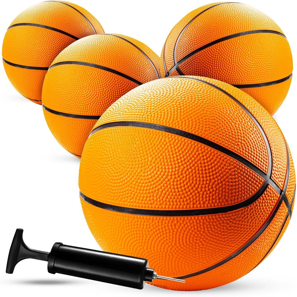 Bedwina Mini Palloni da Basket (2/4) 17,8 cm Misura 3 – Set con Mini Canestro per Interno/Esterno, Piscina, Feste, Giochi Arcade – Idea Regalo per Bambini