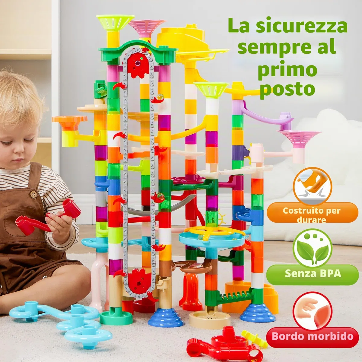JOYIN Pista per marmotta, 236 pezzi, giocattolo educativo con ascensore motorizzato, giocattolo educativo per bambini di età 7 8 9 10 11 12 anni