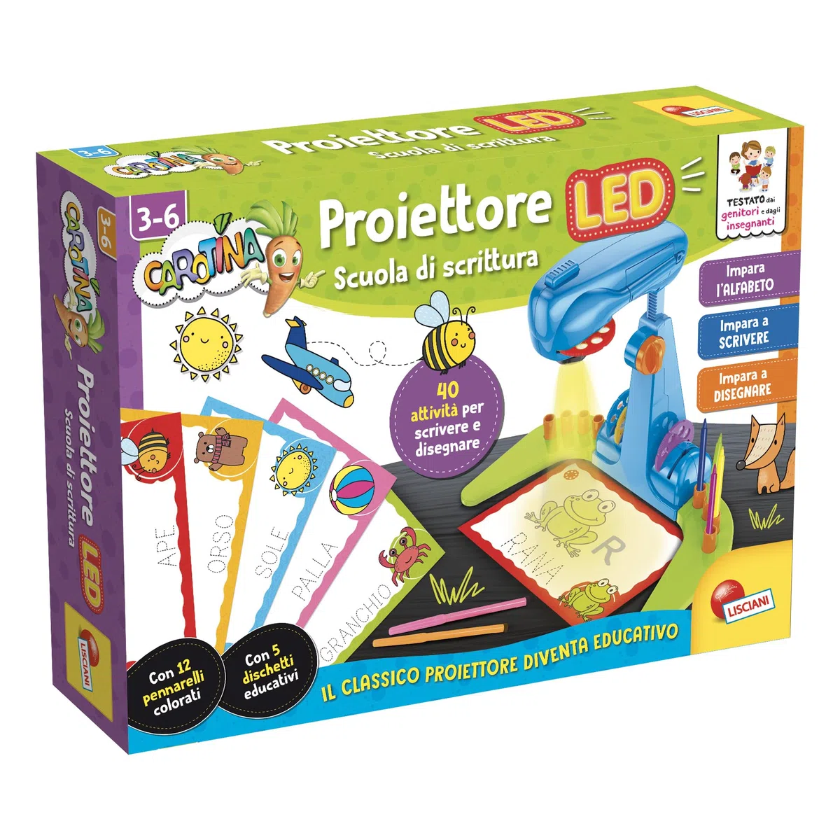 Lisciani Giochi - Carotina Proiettore scuola di lettura e scrittura