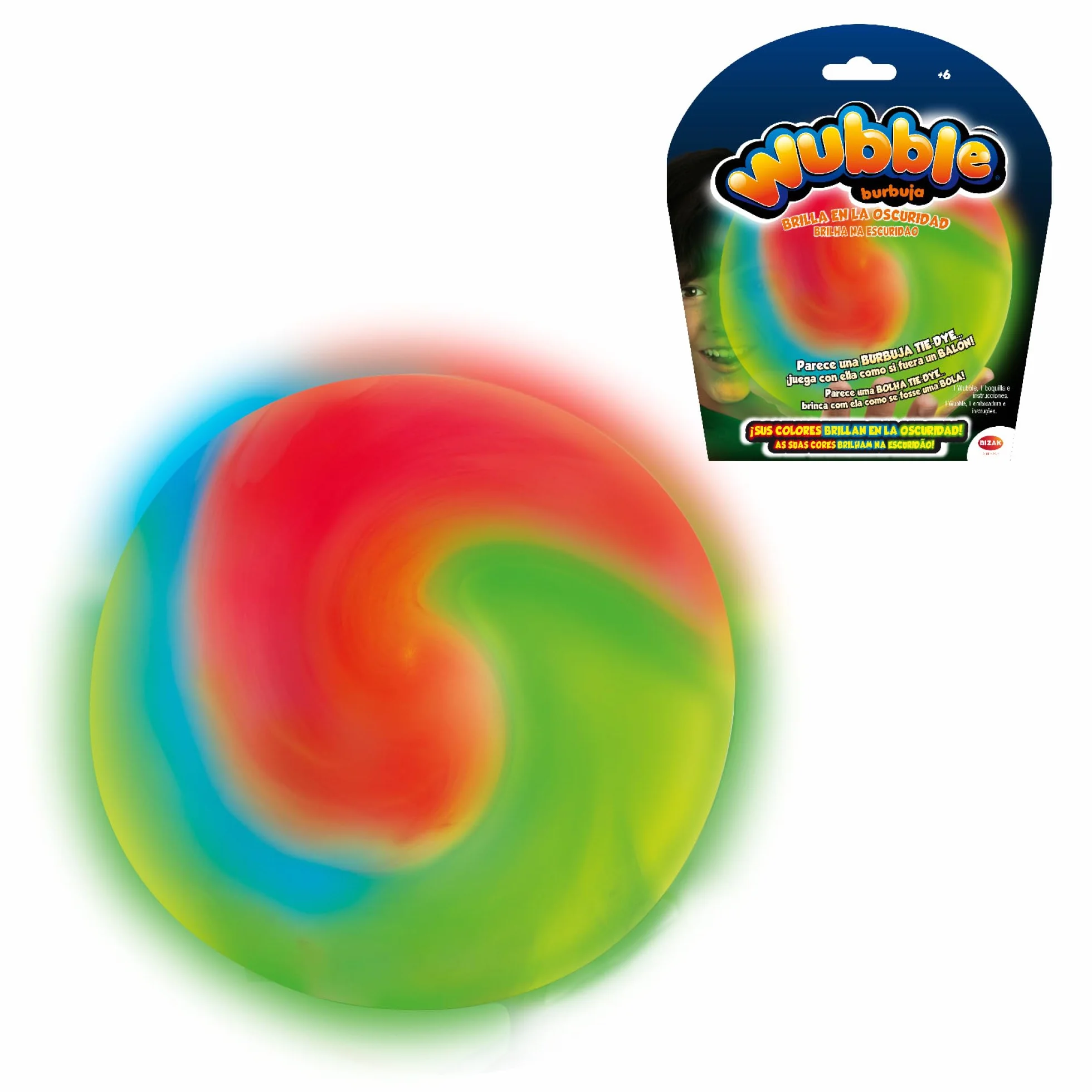 Bizak Wubble Brilla al Buio, Bolla d'aria con cui puoi giocare come se fosse una palla, puoi lanciarla, colpirla e buttarti su di essa, resiste a Tutto, (62941875)