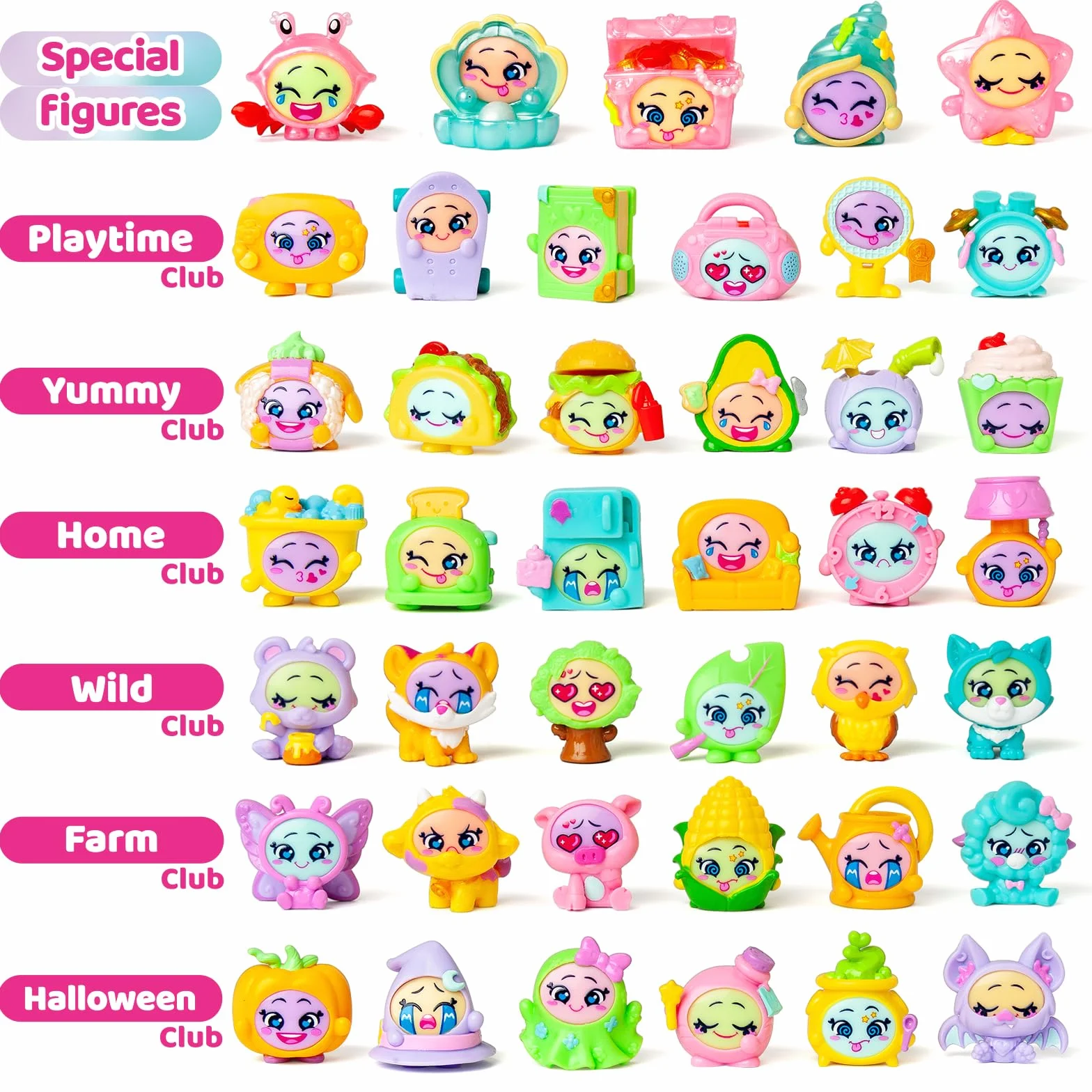MOJI POPS Pearl Series - One Pack. Scatola con 24 buste a sorpresa con personaggi da collezione con faccine reversibili. Ogni bustina contiene 1 Mojipop Sorpresa e 1 Checklist
