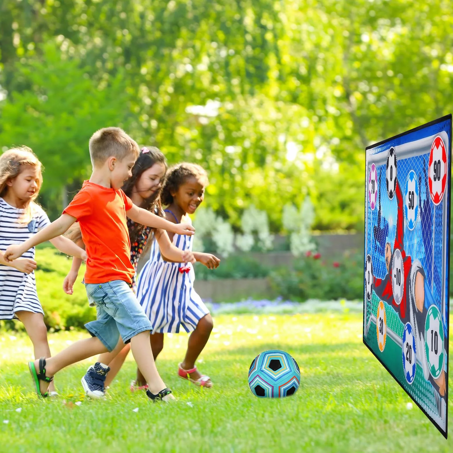 KOIROI Set da Gioco con Pallone da Calcio per Bambini di 3 4 5 6 7 8 Anni, Gioco del Lancio del Calcio Giochi da Esterno per Bambini Gioco Calcio, Regalo di Compleanno per Ragazzi e Ragazze