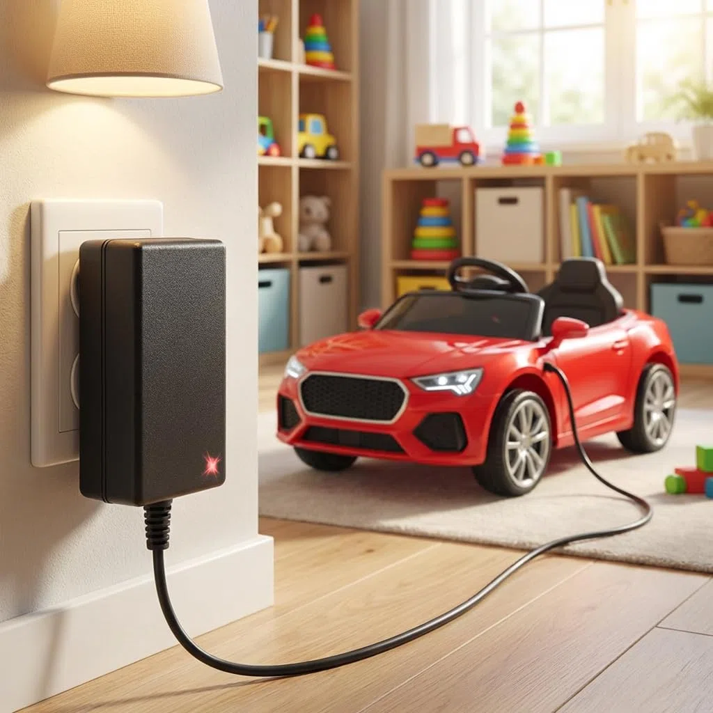 Caricatore per Auto Elettrica 24 V 1000 mA 1 A per Bambini Cavo di Ricarica da 24 V Morsetto a Coccodrillo