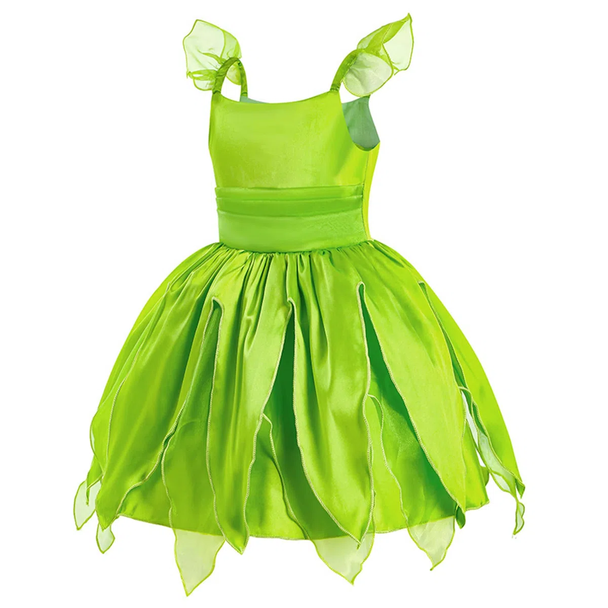 New front Costume per Cosplay della Principessa con Accessori per Carnevale Classico Bambina Finta Seta Estive Feste a Tema Feste Halloween Compleanno Verde Tematizzate