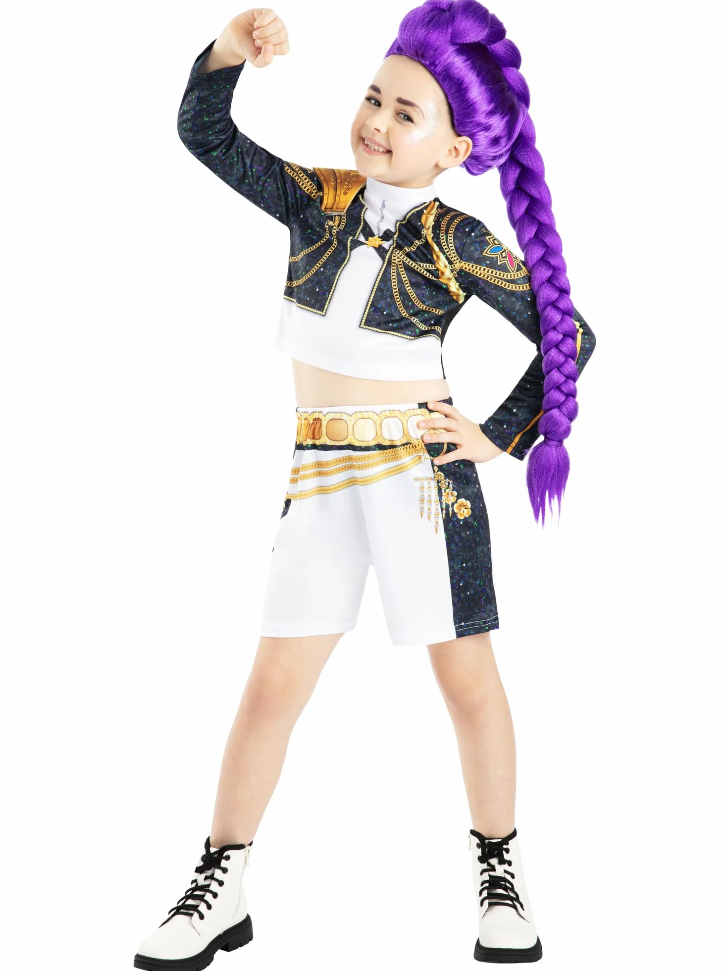 Rubies Official Netflix K-Pop Demon Hunters Rumi Golden Classic Child Costume, Kids Fancy Dress