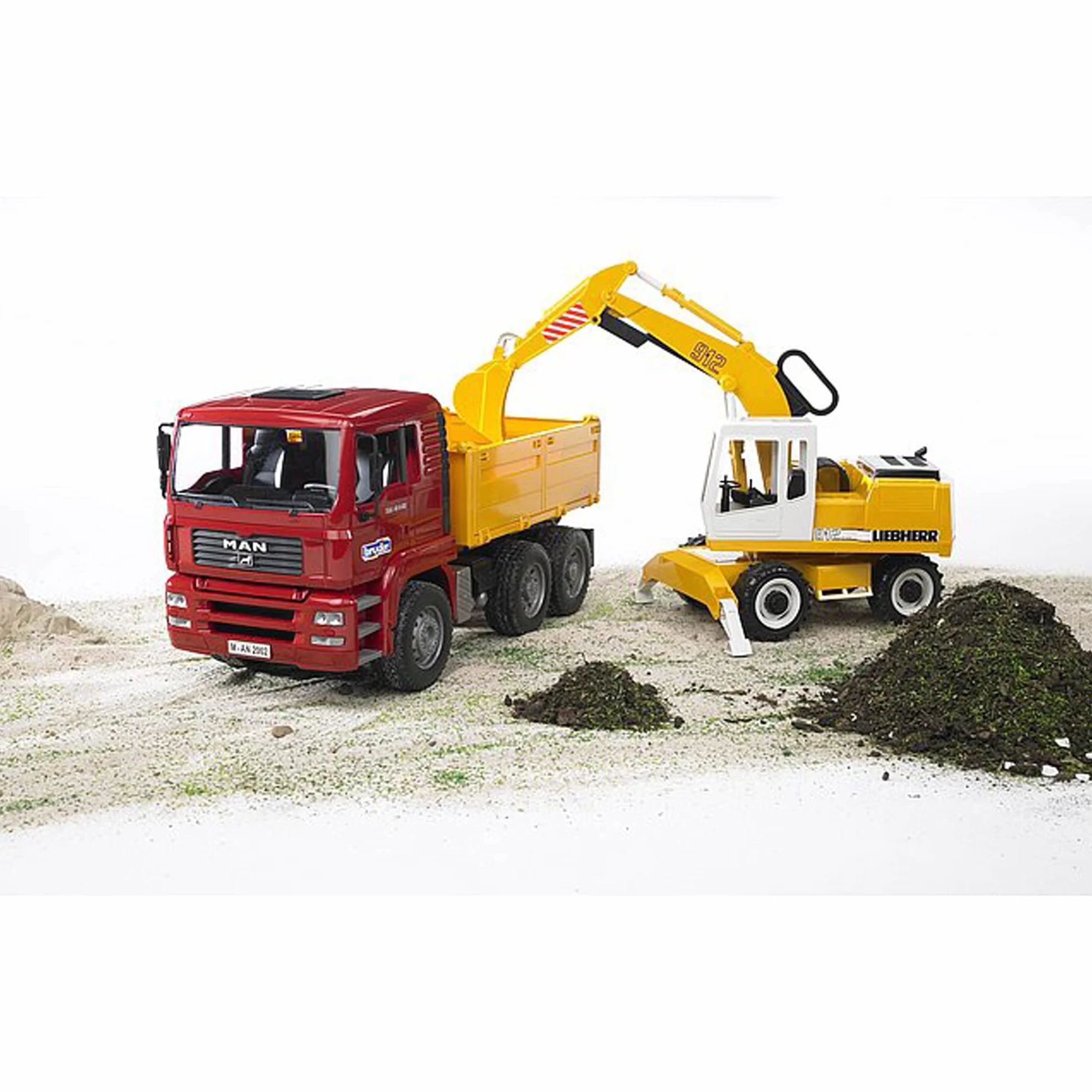 bruder 02426 - escavatore a benna Liebherr, cantiere, veicolo da costruzione, escavatore a benna, giocattolo