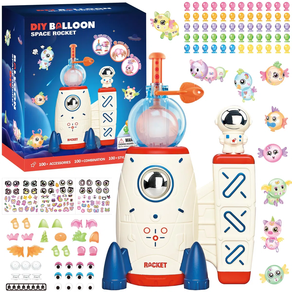 deAO Nano Tape Bubble Kit, Nano Tape Bolle Set Fai da Te con Pompa per Palloncini Razzo, Bolle Elastiche e Accessori Adesivi, DIY Craft per Bambini, Giocattoli Regalo Creativo per Soffiabili