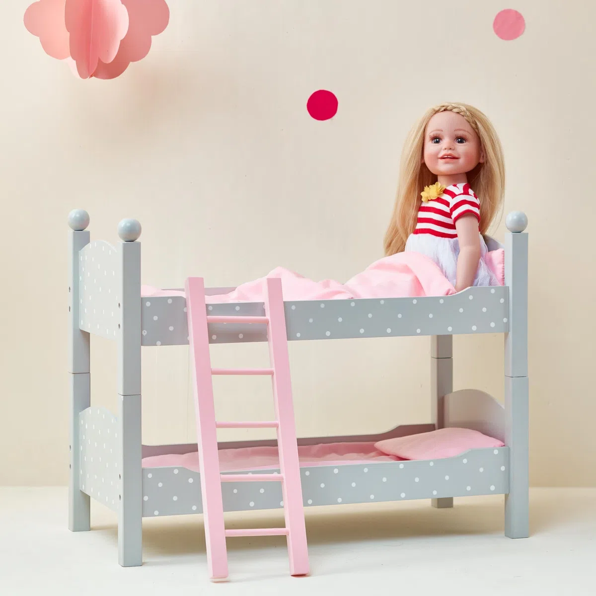 Letto a Castello Legno Mobili Bambole 45 cm Gioco Ruolo Olivia's World TD-0095AG