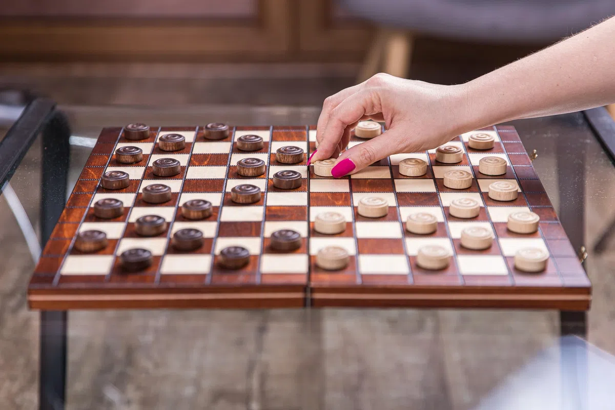 SQUARE - Dama - 100 Caselle - Legno - 40 x 40 cm - Checkers