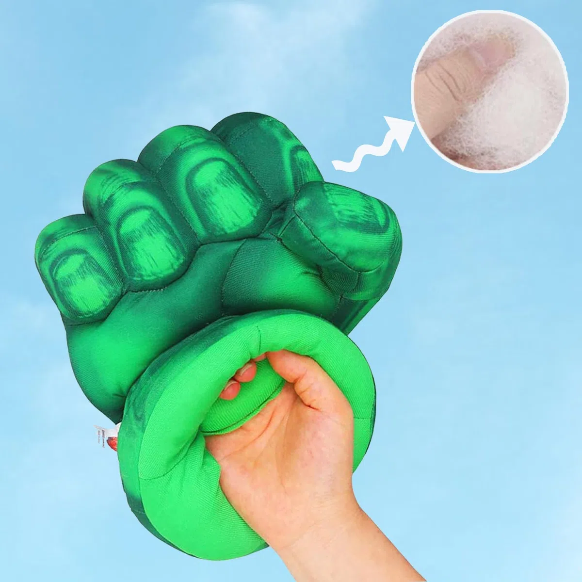 JEEK Superhero Hands Supereroe Mani Pugni Bambini Giganti Guanti Giocattoli Smash Boxe Gloves Giocattoli Regali Morbido Peluche Guanti per Bambini Ragazzi Ragazze (Verde A)