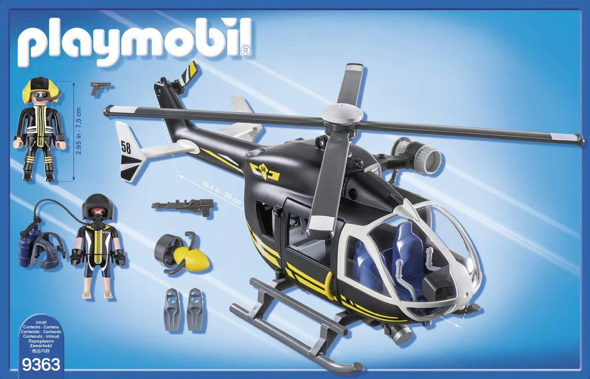 Playmobil city Action 9363, Elicottero Unità Speciale con Sommozzatore