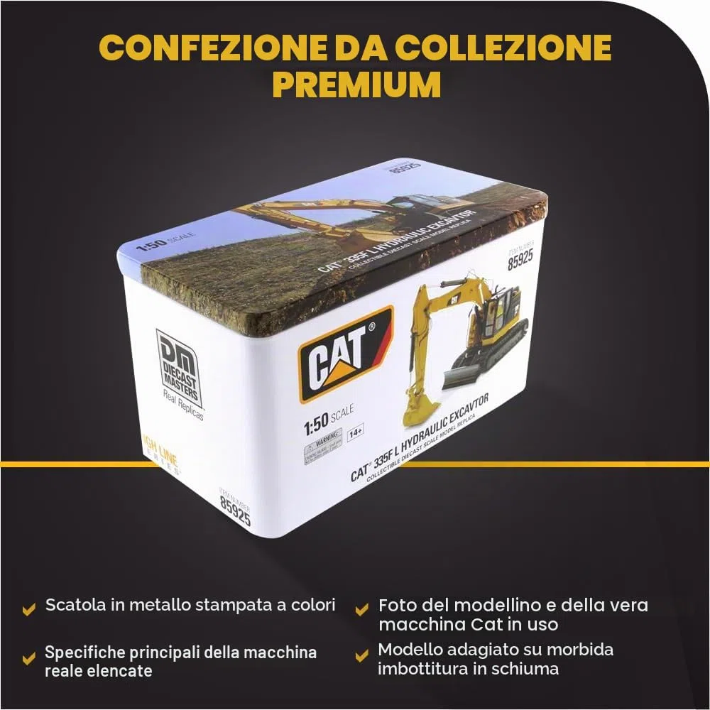 Diecast Masters 85925 - Escavatore idraulico Cat 335F L CR, scala 1:50, da 14 anni, in scatola di latta, adatto ai collezionisti