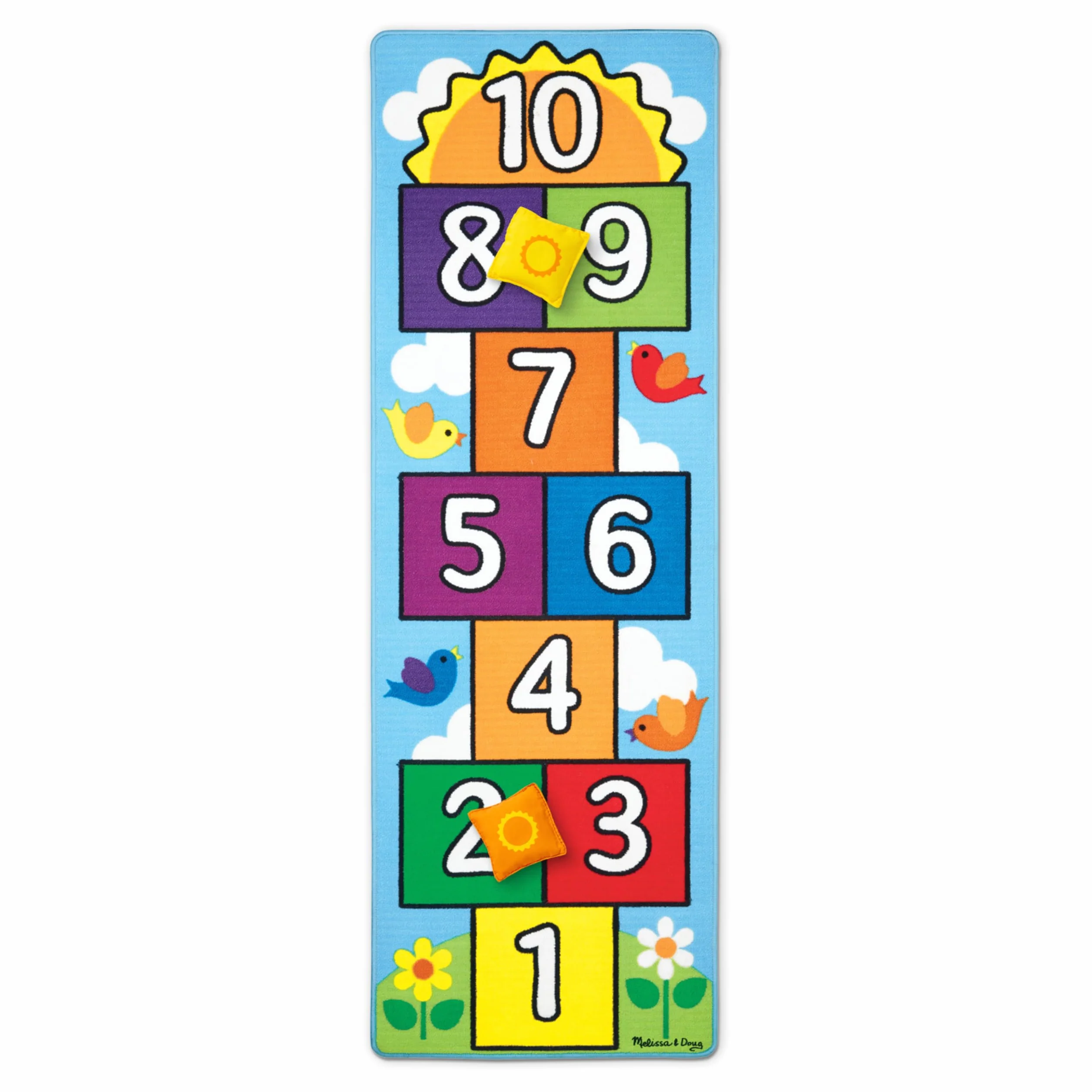 Melissa & Doug- Hop & Count Hopscotch Tappeto (imballaggio frustrato), Cuori, 96152