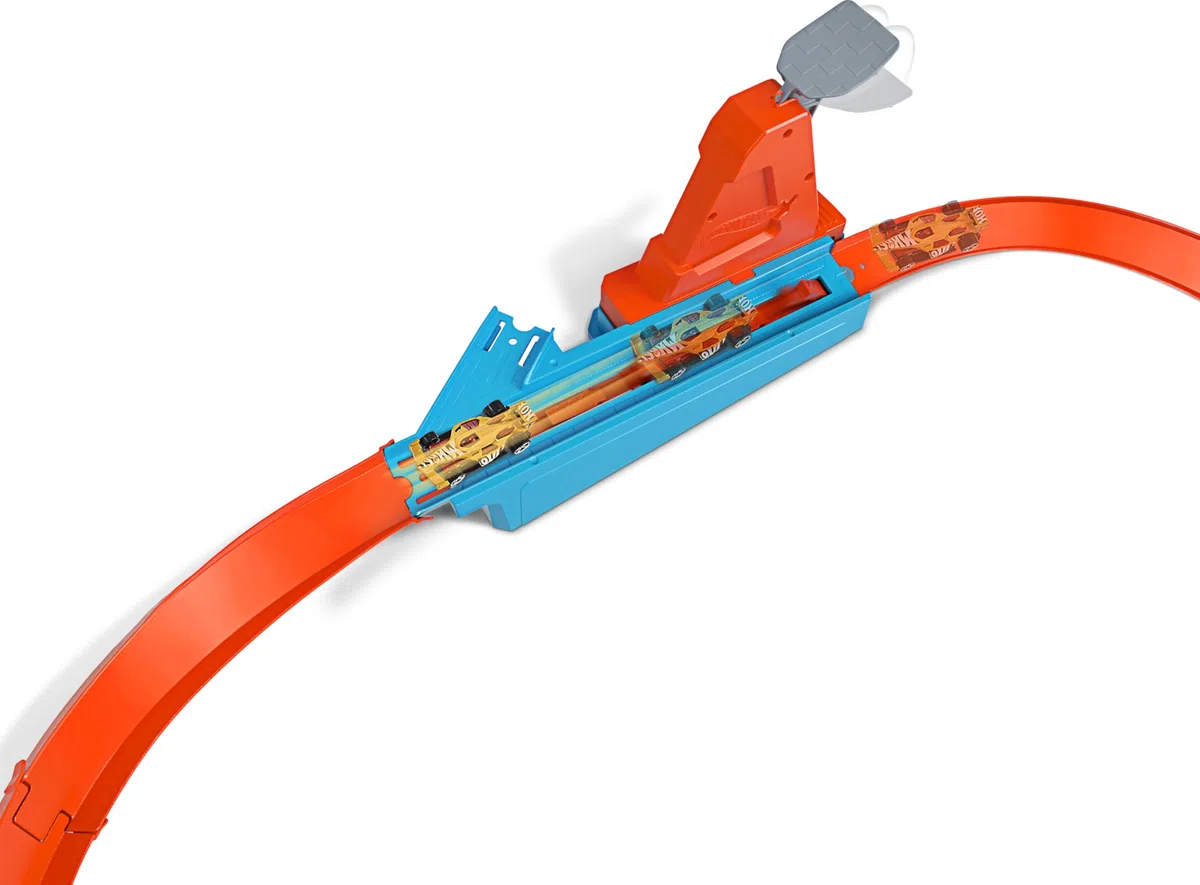 Hot Wheels, Playset Pista Sfida di velocità e Curva Estrema con Macchinina, Giocattolo per Bambini 4+ Anni, GJM75