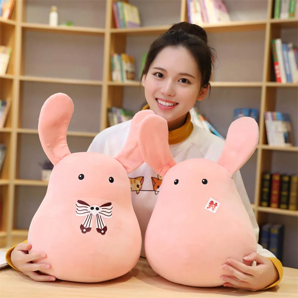 Anime rosa carino peluche bambola coniglio bambola lancio cuscino morbido imbottito peluche portachiavi ciondolo giocattolo per Anime fan Chritsmas compleanno