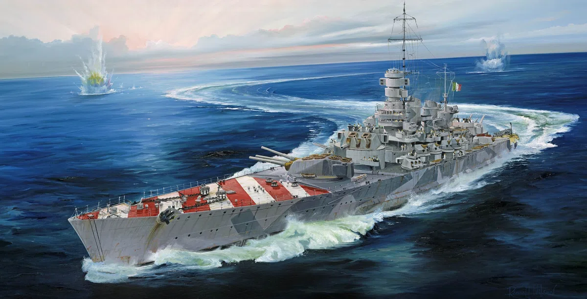 Trumpeter 5577 - Modellino di Nave da Combattimento RN Roma, 1943, in Scala 1:700
