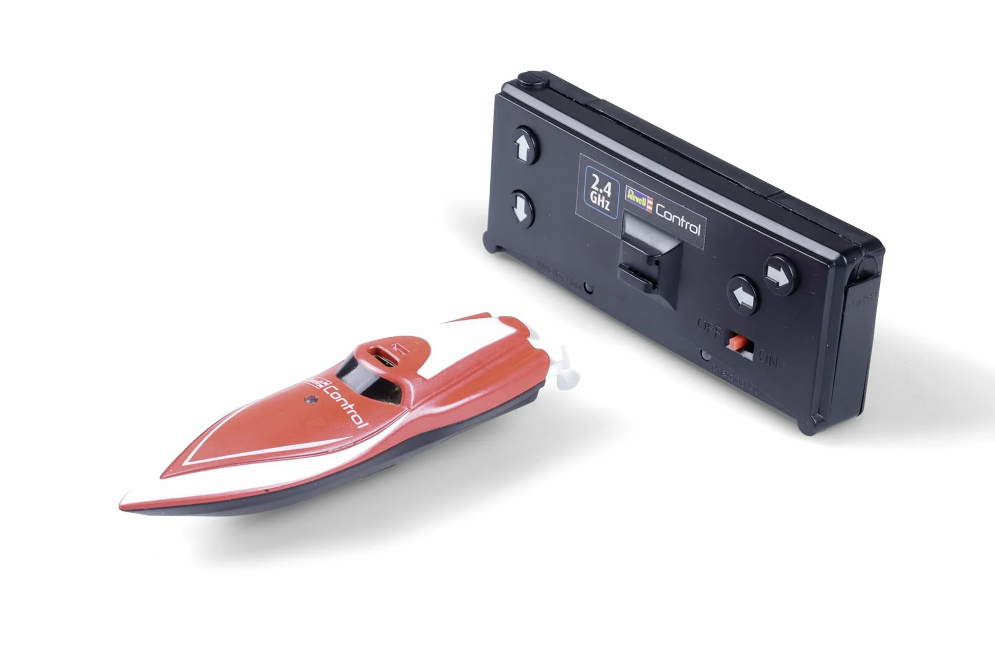 Revell Control 23569 Mini fuoribordo RC - Rosso con controllo preciso da 2,4 GHz, 7,5 cm di lunghezza