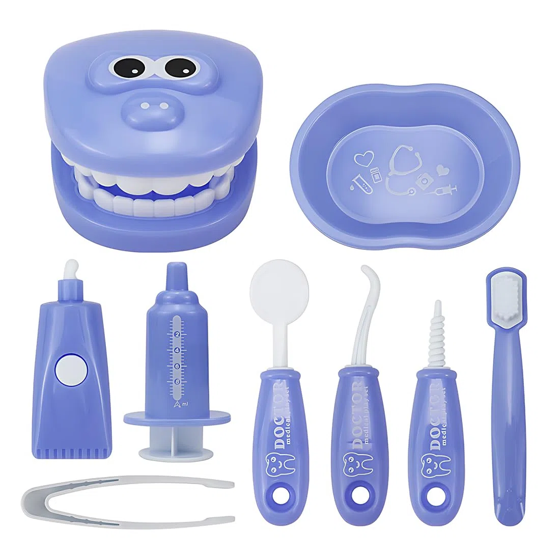 GXGM Set da 9 pezzi kit dottoressa bambina, valigetta dottore bambini,Dentista Giocattolo,Gioco Dentista Bambini Con Attrezzi Per Dentisti,Giochi Di Ruolo Bambini 3 Anni