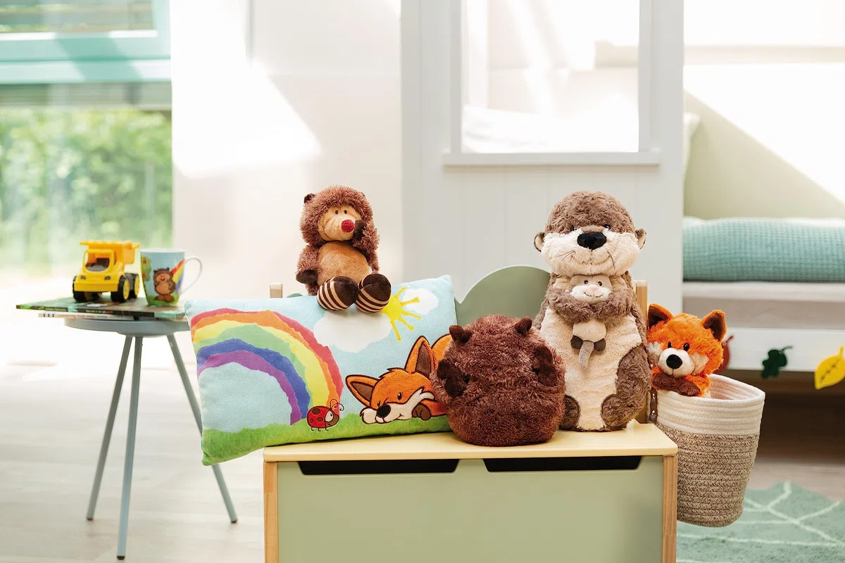 NICI Cuscino Volpe Fridalie 43 x 25 cm Blu - Soffice Cuscino in Materiale sostenibile per Bambini, Bambine, Neonati e Amanti dei Peluche - Ideale a casa, all'asilo o in Viaggio