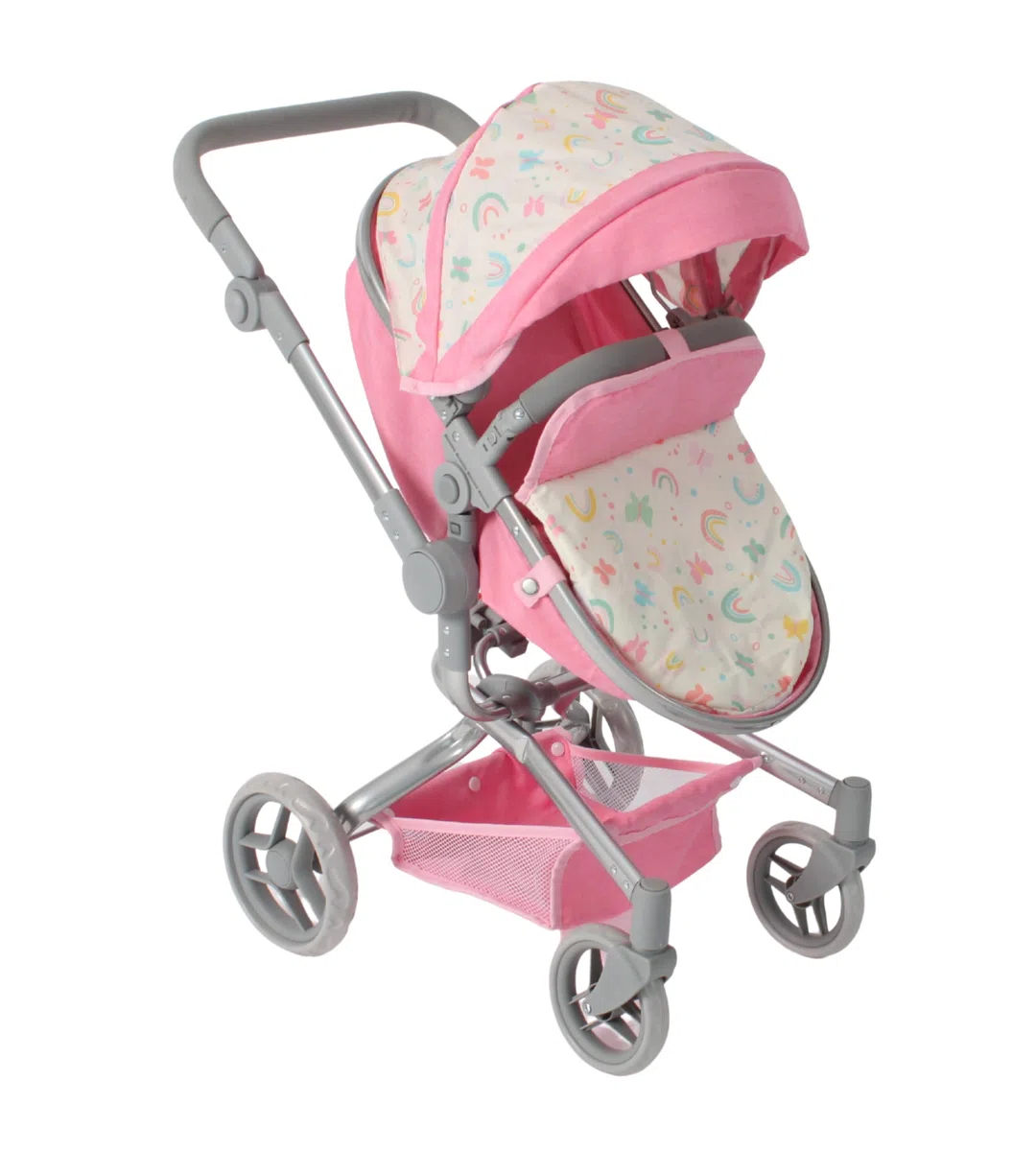 Bayer Chic 2000 - Passeggino per bambole Yolo 2 in 1 per bambini dai 3 agli 8 anni, passeggino per bambole fino a 52 cm, colore: rosa