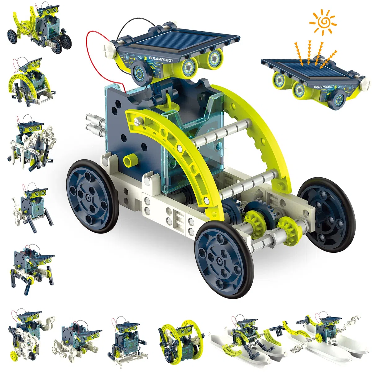 ACELIFE Energia Solare Robot, STEM Giocattoli Robots Solari Educativi, SolareRobot con Azionamento a Energia Solare (Verde)