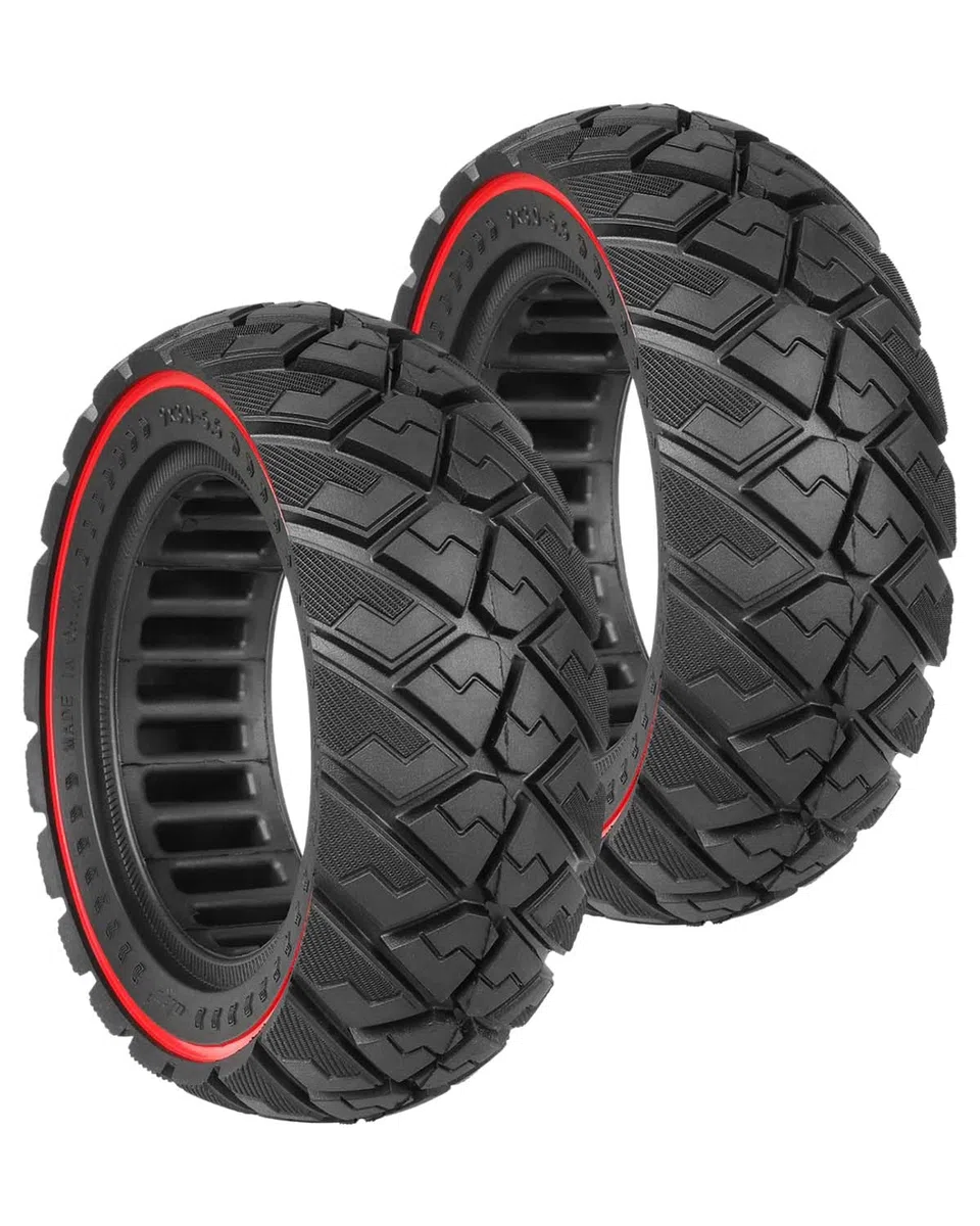 9x3,0-5,5 pneumatici pieni per Kukirin G2 Pro The New monopattino elettrico 9 pollici pneumatici di ricambio pneumatici in gomma piena Honeycomb Solid anteriore/posteriore (rosso-2 pezzi)