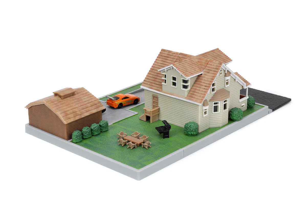 Jada -Casa Garage di Toretto Fast & Furious, Playset Diorama, Include due Nano Veicoli, Collezionismo (253203081)