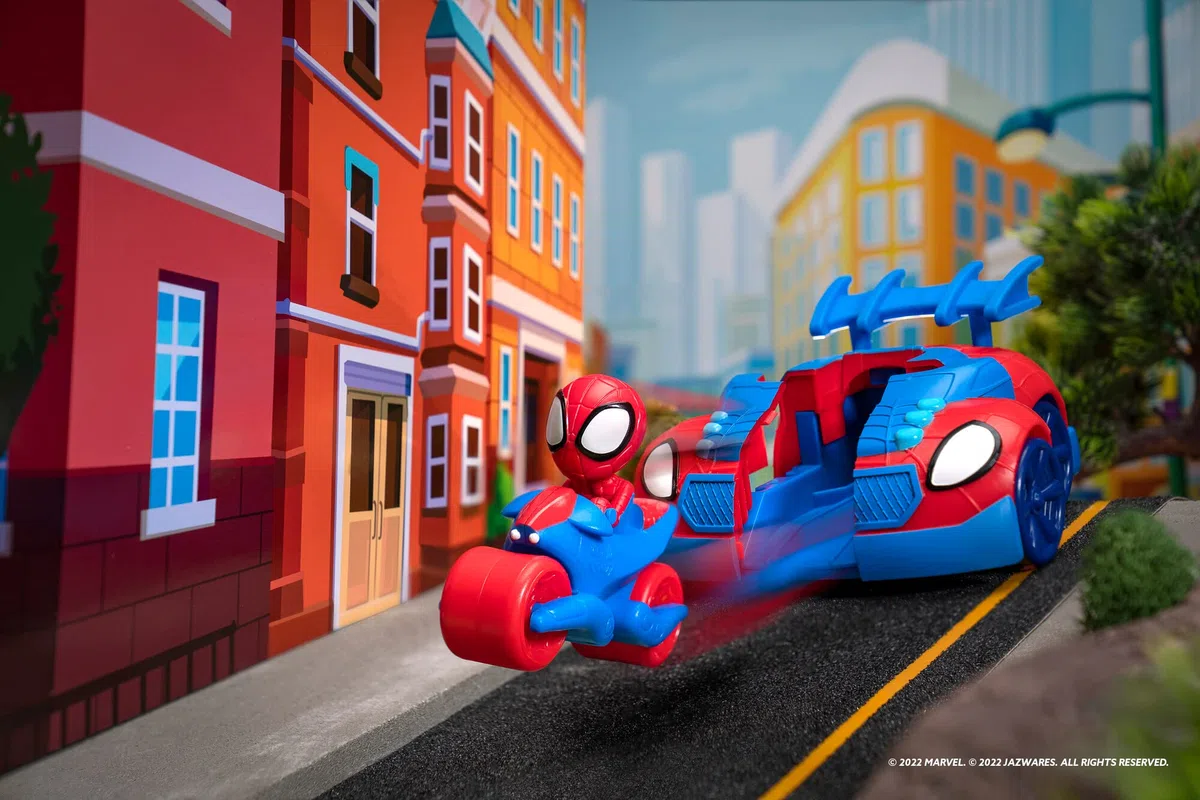 Spidey And His Amazing Friends Veicolo con Figura di Giocattolo, Multicolore, SNF0019