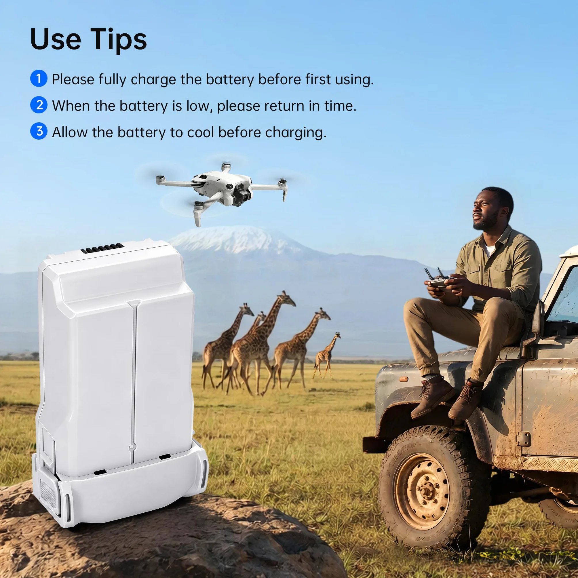 Mini 3 Pro, Mini 4 Pro batteria di volo intelligente confezione singola (7,38 V, 3850 mAh) offre 47 minuti di autonomia di volo Batteria di ricambio per droni DJI Mini 3/3 Pro/4 Pro