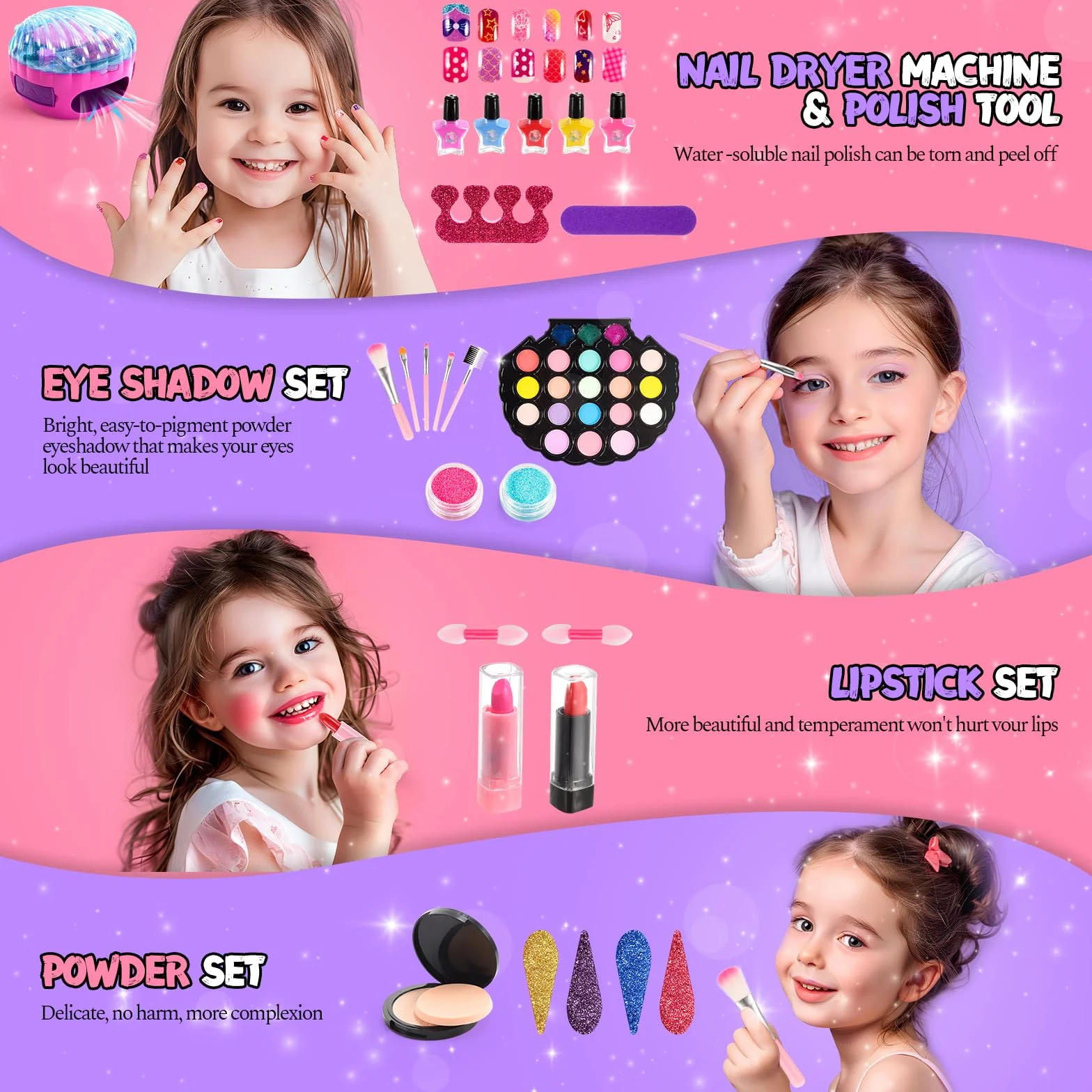 Trucchi Bambina 3 4 5 6 7 8 9 10 Anni, Regalo Bambini 5 6 7 8 Anni Trousse Valigetta Trucchi Bambina Giochi Bambino 5 6 7 8 Anni Sirena Smalti Bambini Compleanno Regalo Bimba 4-10 Anni Regali Natale