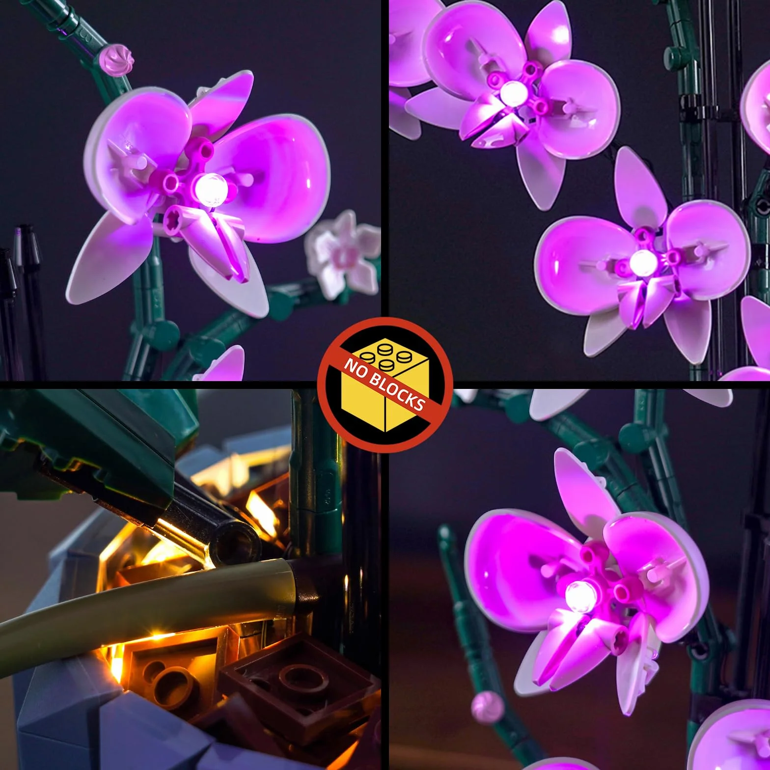 Set di luci LED compatibile con Lego Orchid (solo luci, nessun blocco di costruzione), Kit di luce compatibile con Lego 10311 Orchid Botanical Collection Set