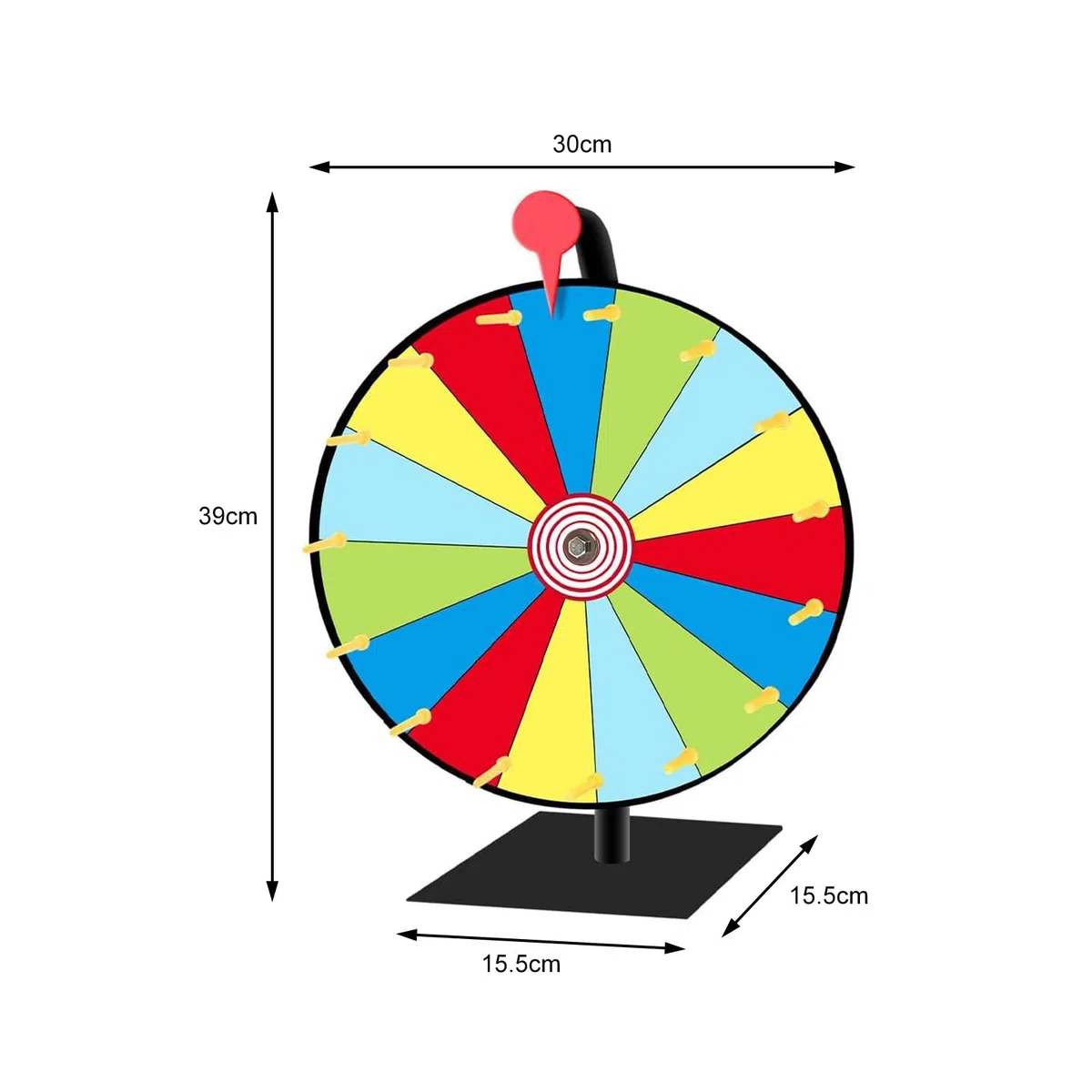 La Ruota della Fortuna, Ruota della Fortuna, Ruota Girevole Colorata da Tavolo, 15 Slot, Gluecksrad Ruota al Gluecks