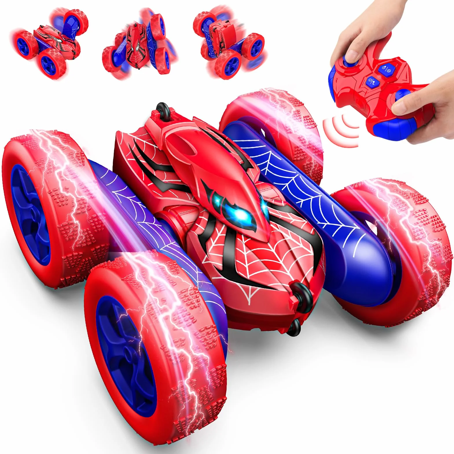 Dreamlandia Macchina Telecomandata per Bambini con Luce, 2,4GHz, Rotazione a 360°, Monster Truck 4X4 Giochi Esterno, Regalo per Ragazzi 3-12 Anni, Auto Radiocomandata Giocattoli per Natale Compleanno