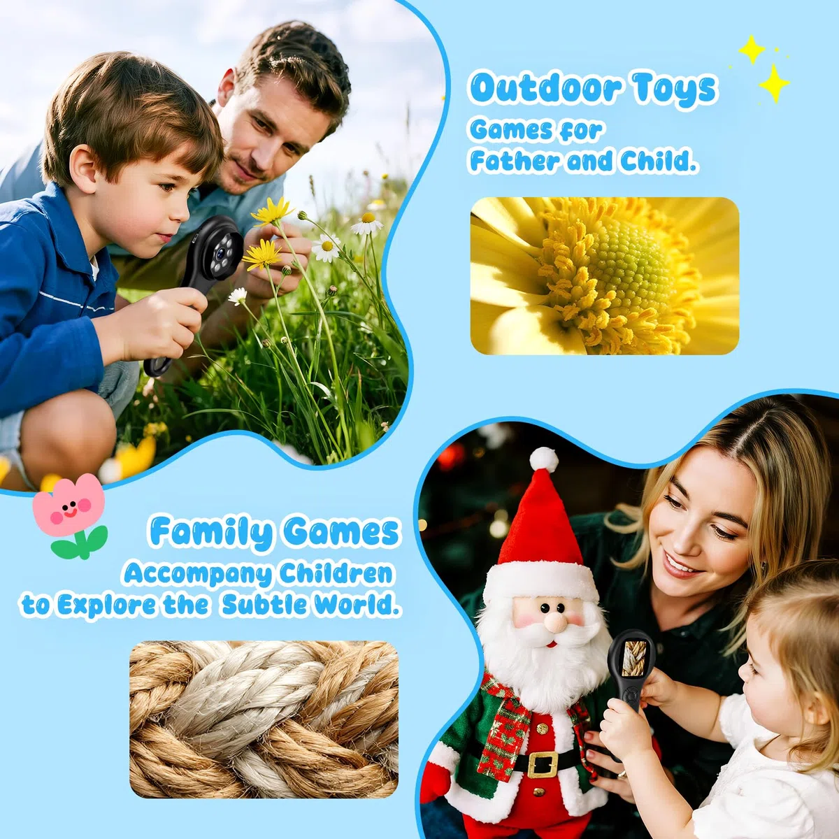 Microscopio per bambini 200X- 2 Pollici Microscopio Portatile con 8 LED Regolabili, MicroscopioDigitale Supporta la Registrazione di Foto e Video, Regalo di Natale per Bambini dai 3-12 Anni (Nero)