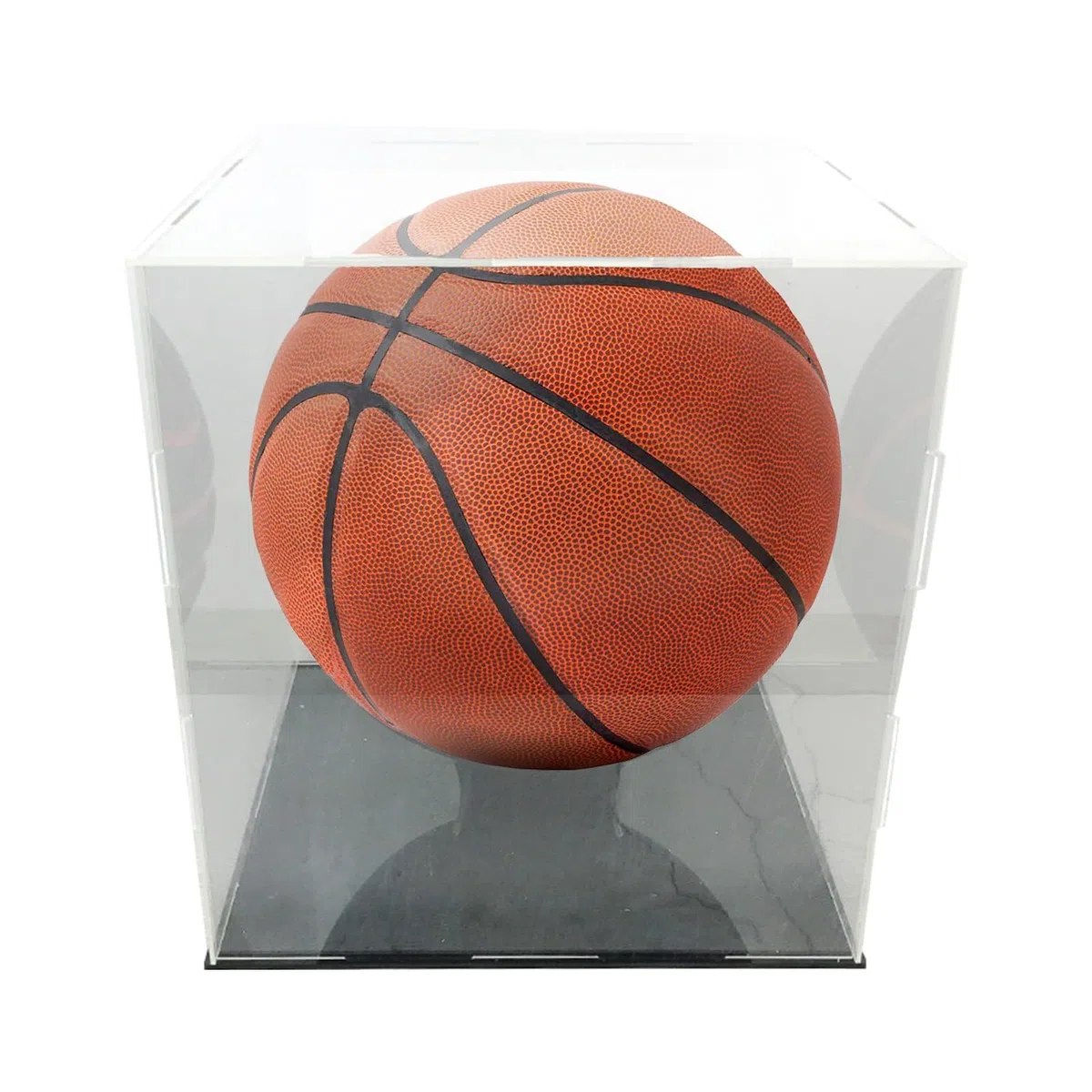 AUSTUFF Vetrina trasparente da pallacanestro da calcio, pallacanestro, scarpe da ginnastica espositore in acrilico per cimeli sportivi da collezione grande custodia a cubo per autografi