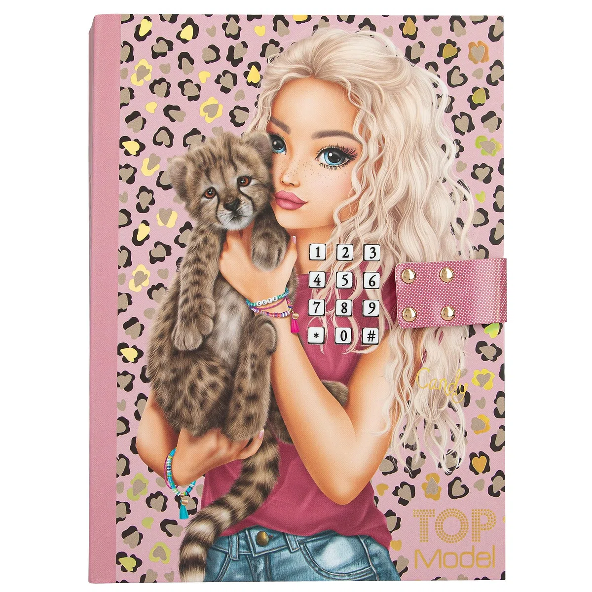 Depesche 13941 TOPModel Leoheart - Diario con codice Segreto sonoro in Rosa, con Motivo Modello, Motivo Leo e Oro, Incluse 80 Pagine Finemente Foderate e illustrate a Colori