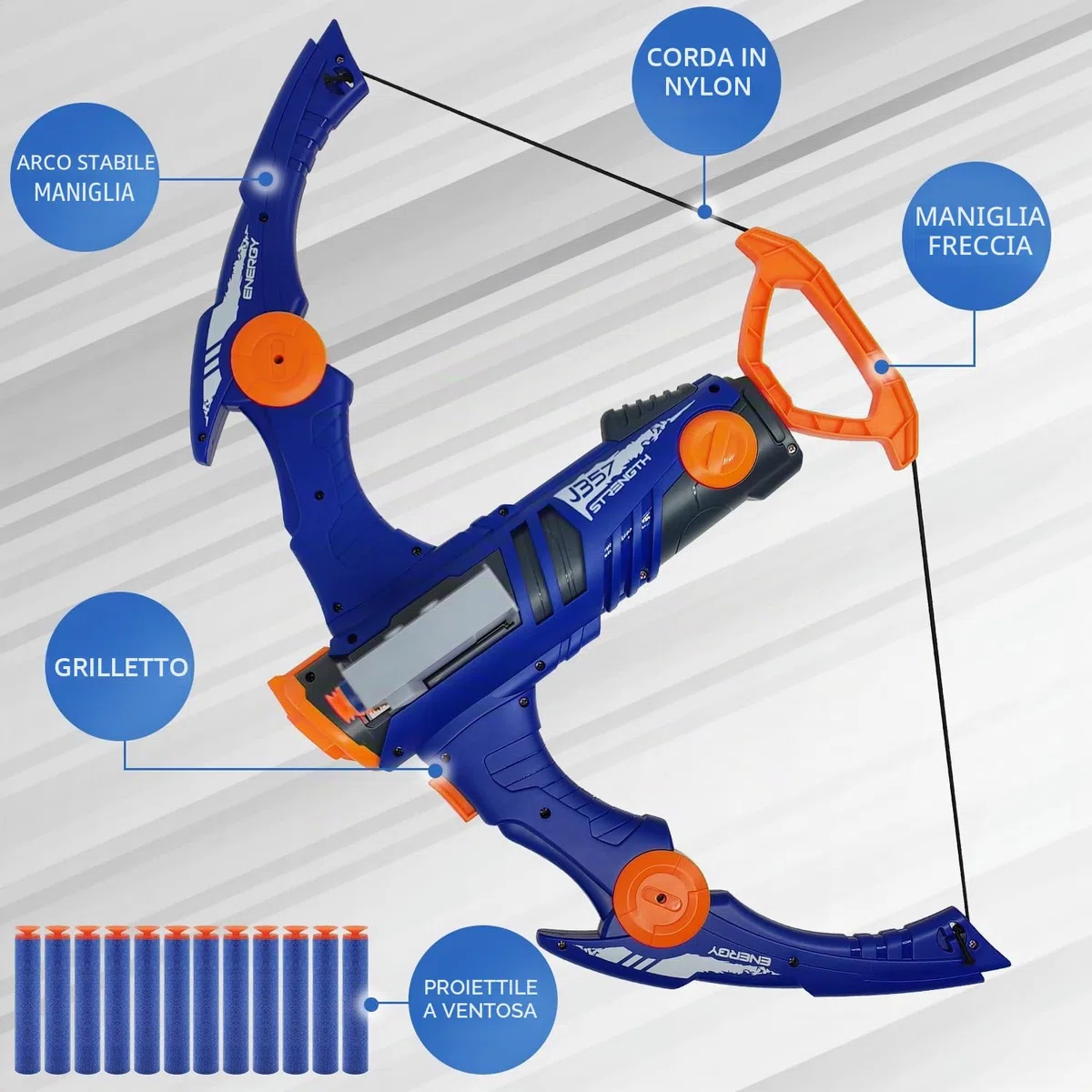 Set di frecce e arco per bambini, compatibile con palline per pistola nerf, 12 freccette clip shot, sfera in schiuma, giocattolo tiro con l'arco con 36 frecce in schiuma per ragazzi e ragazze, regali
