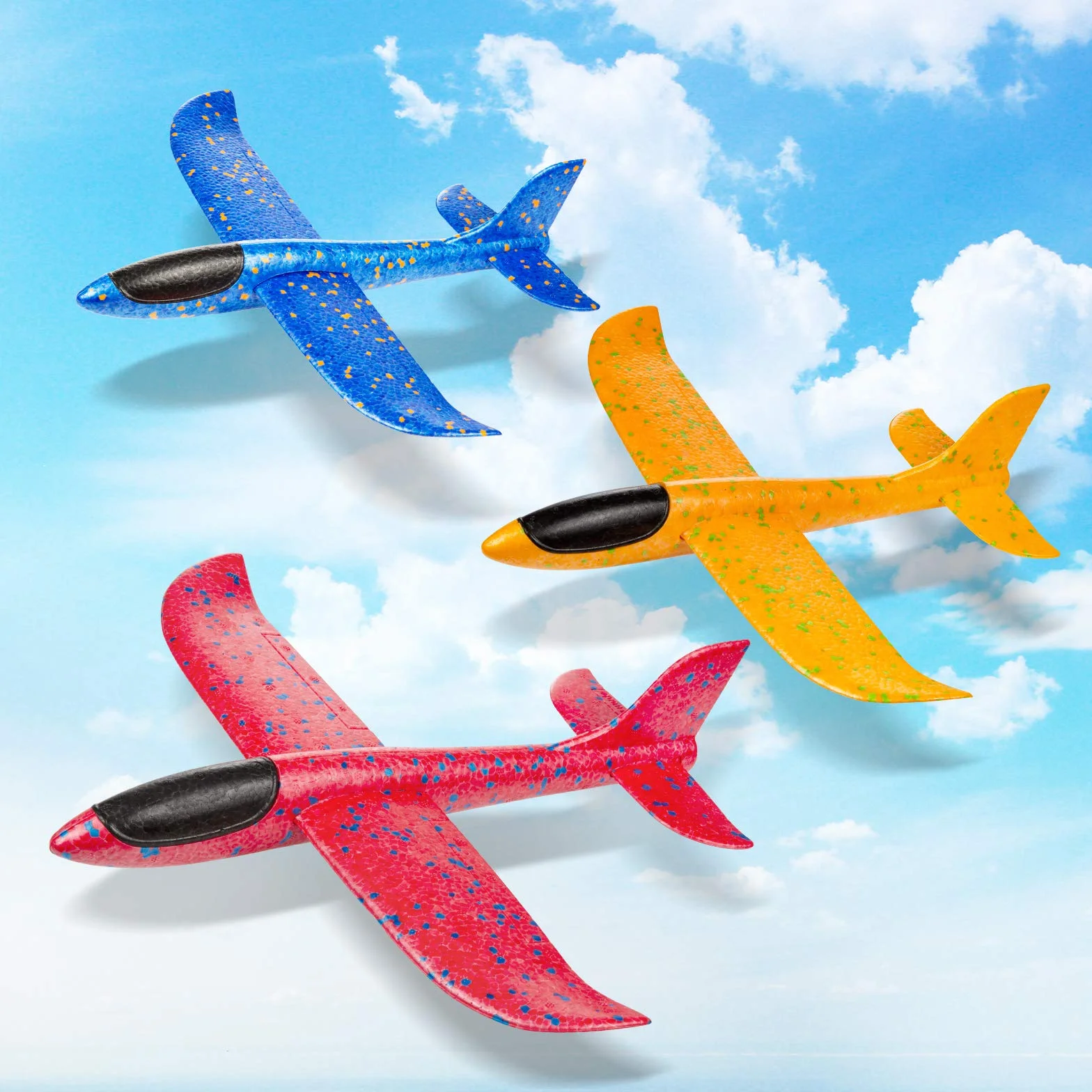 Comius Sharp Lancio a Mano Aereo, 3 Pezzi Aerei Aliante in Schiuma, Lancio Aliante Planes, Aliante Velivoli Manuale, Mano Giocattolo Aeroplano, Giochi All'aperto per Bambini