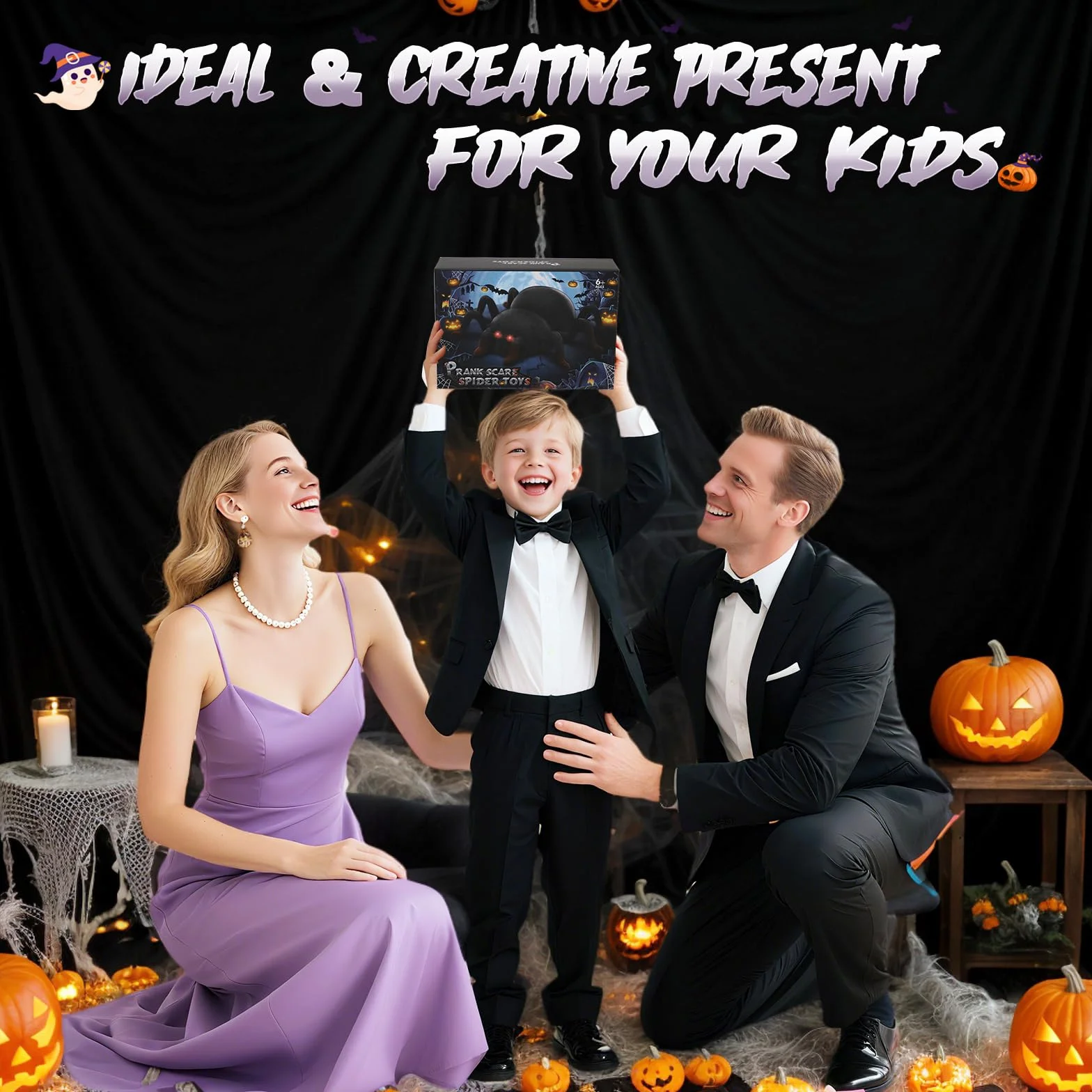 Ragno RC telecomandato - Si arrampica su pareti e soffitti, ricaricabile con occhi a LED - Ragno robot giocattolo per bambini dai 3 anni in su - Regalo di Halloween spaventoso per ragazzi e ragazze