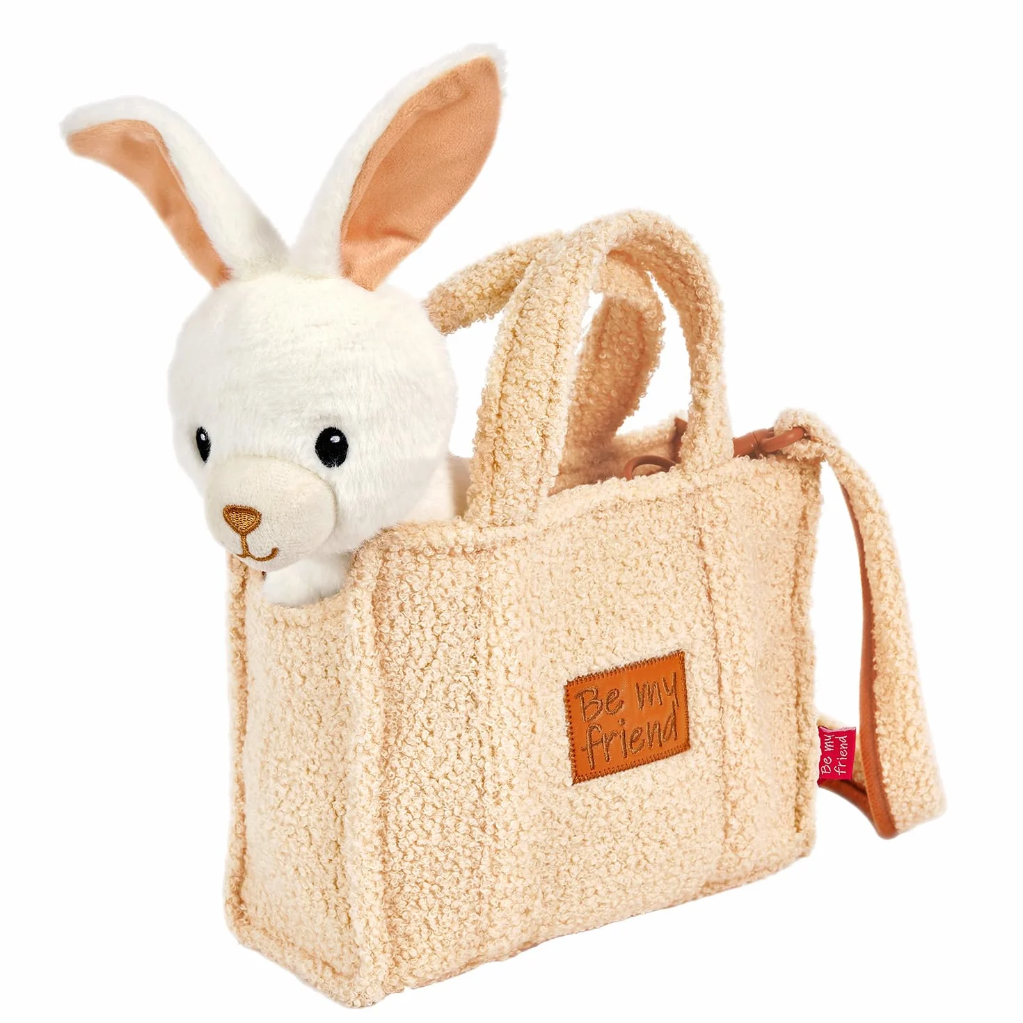 PERLETTI Borsetta Bambina Bambino con Peluche Estraibile - Borsa Morbida e Leggera Regalo Bimbi 3 4 5 6 Anni con Manici - Borsa Bambini Asilo con Pupazzo Removibile - Dimensioni 27x22x9cm