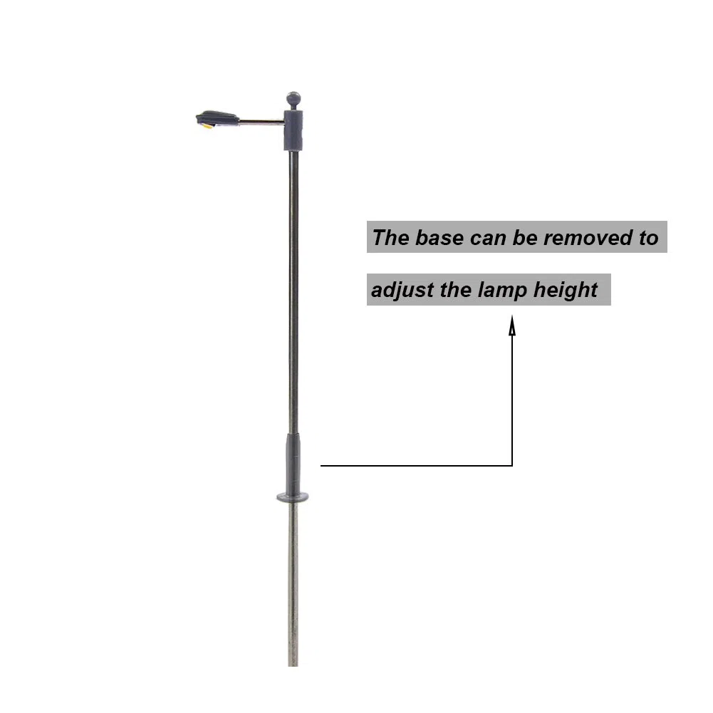 Evemodel 10pz Lampione A Singoli Testa Lampada da Giardino in scala HO Per 1/87 Layout Modello Treni Bianco LED