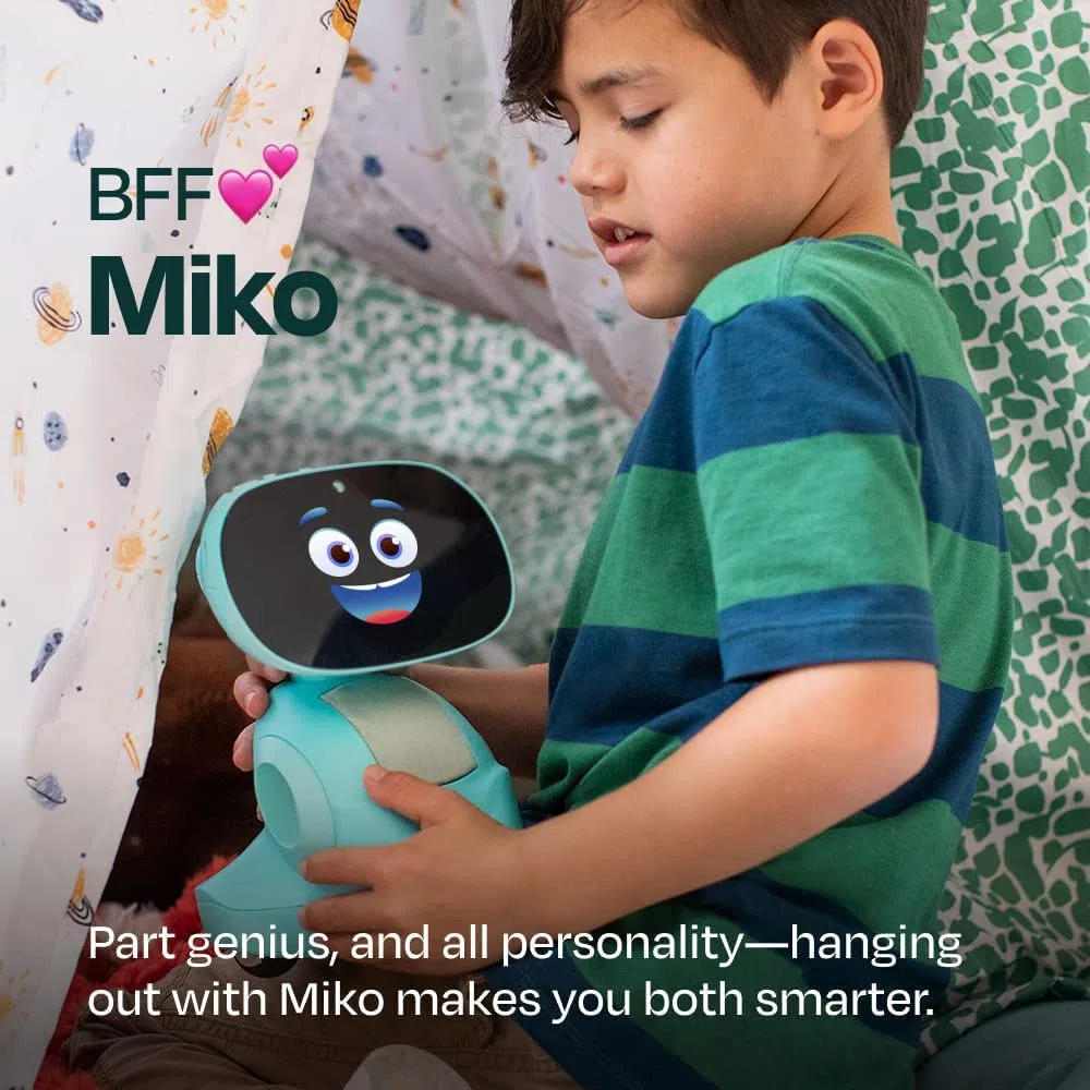 Miko 3: Smart Robot per bambini basato sull'intelligenza artificiale| Robot STEM per apprendimento e formazione con app di coding + Giochi illimitati + Blu programmabile