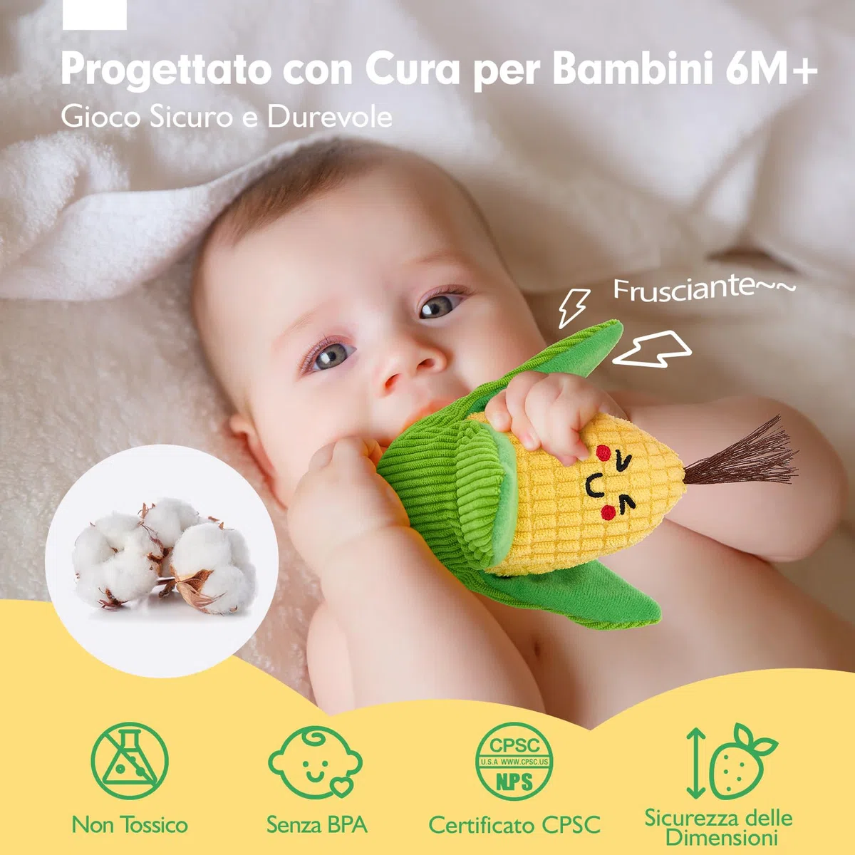hahaland Giochi Montessori 6 Mesi - 16 PCS Frutta e Verdura Giocattolo in Peluche con Sonaglio e Cestino, Gioco Bambino Educativi Regalo Bimbo Bimba 6 9 12 Mesi