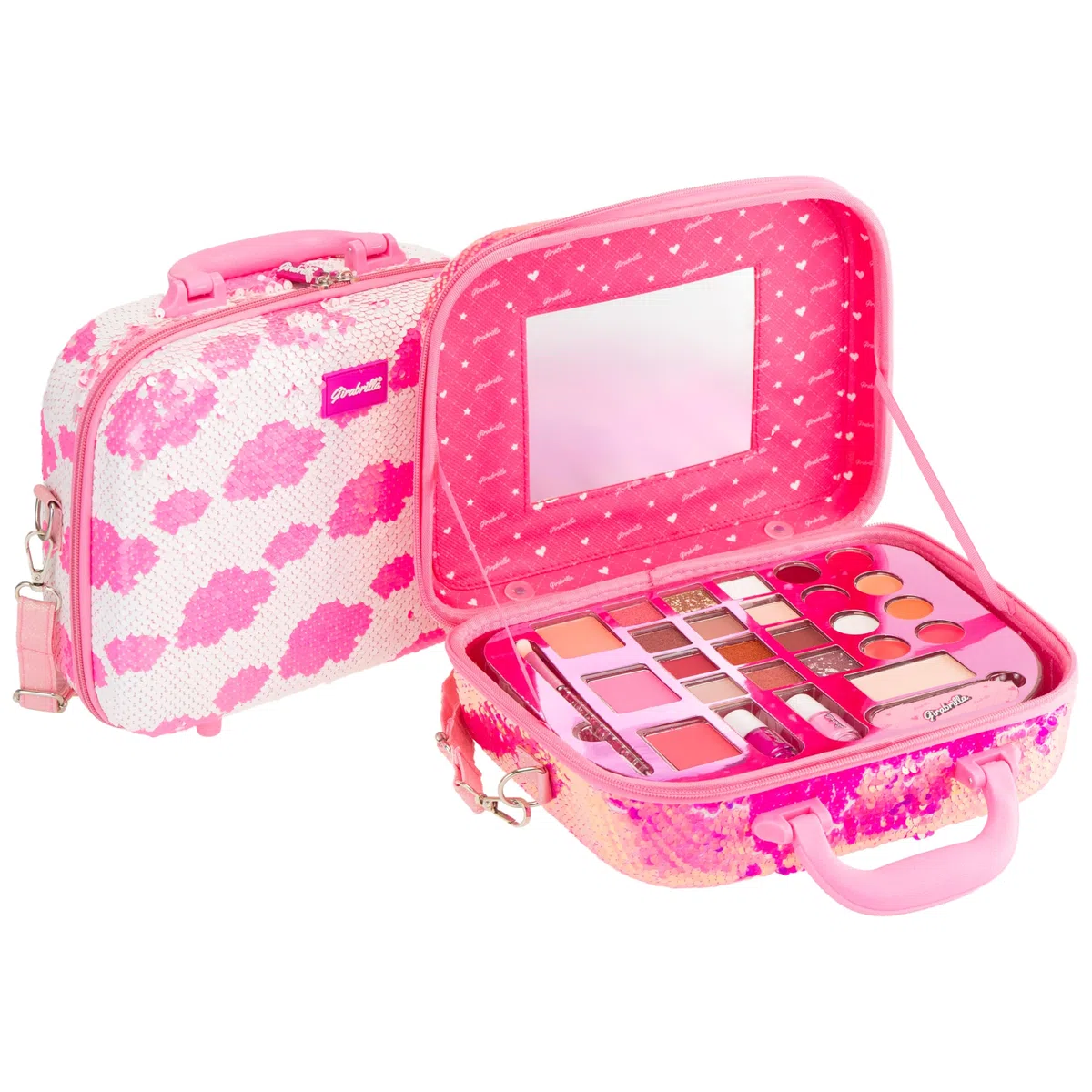 Nice Group - Girabrilla Make Up Case, Valigetta trucchi 02550G - BIANCA con Nuvole ROSA