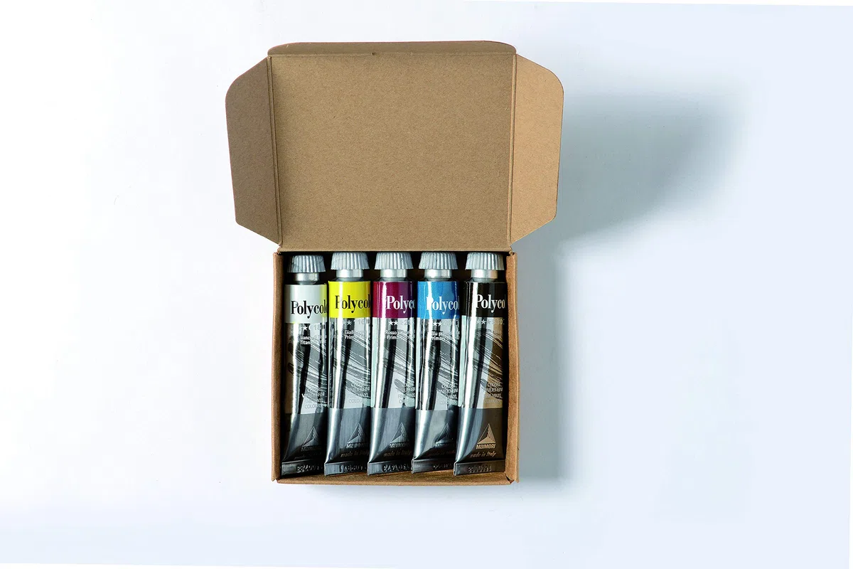 Maimeri Polycolor colori acrilic set in cartone 5 tubi 20ml colori primari