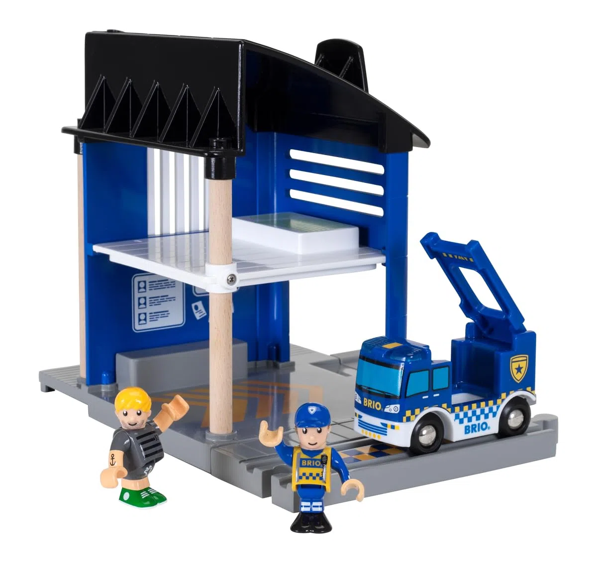BRIO World - Stazione di Polizia, Accessorio Pista Trenino, Set Costruzioni in Legno, Compatibile con Tutti i Prodotti BRIO, Giocattolo per Bambini 3+ Anni