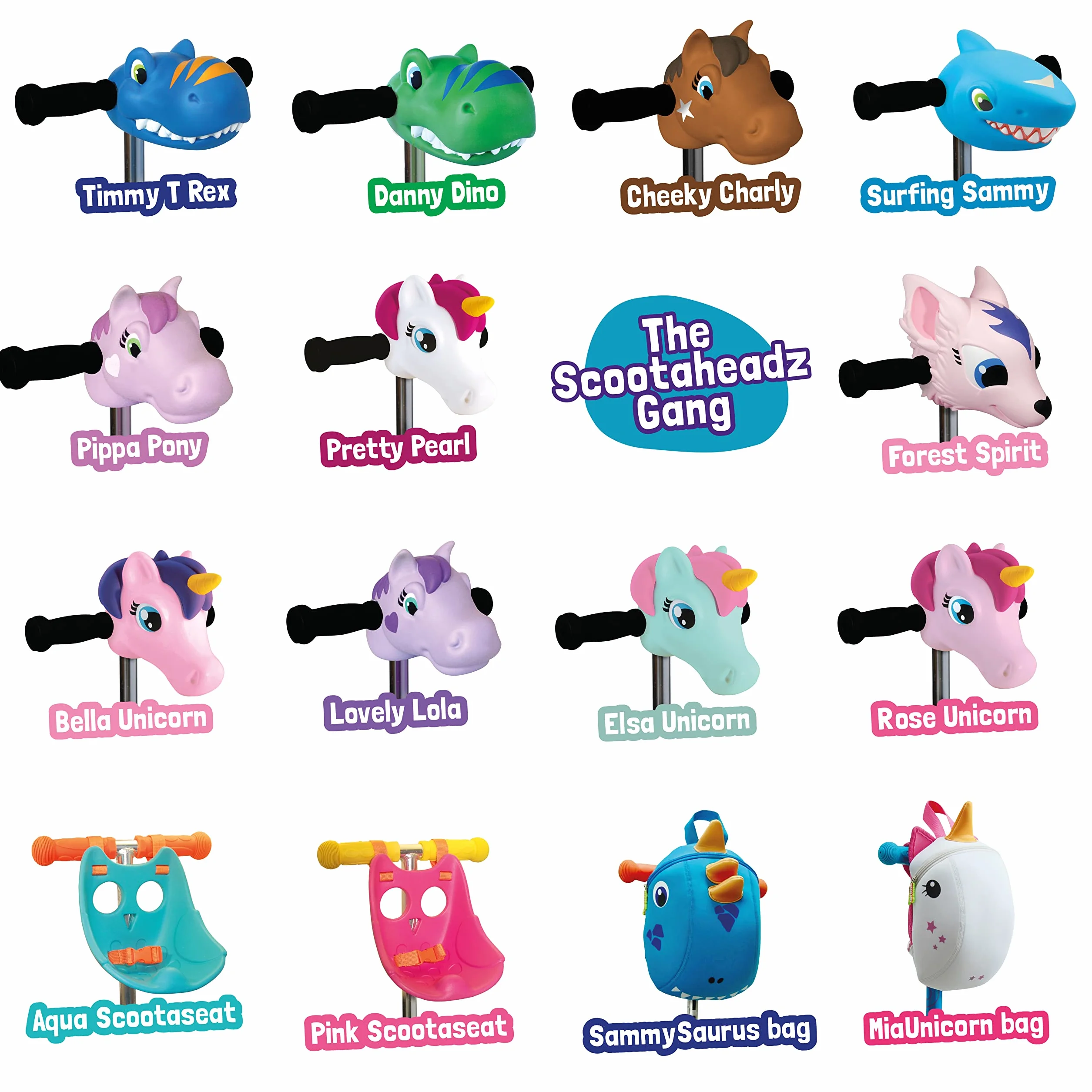Scootaheadz Testa unicorno Accessori per Manubrio Ciclismo Bambini