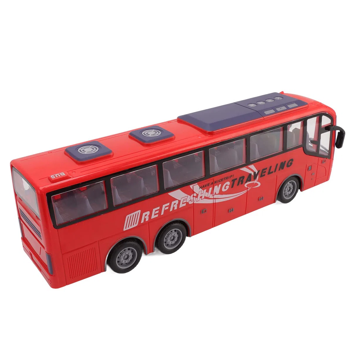 Auto per Autobus Telecomandata, Giocattolo per Autobus Telecomandato 1/30, Modello di Simulazione Wireless Elettrica di Grandi Dimensioni per RC con Telecomando (Viaggio Rosso)