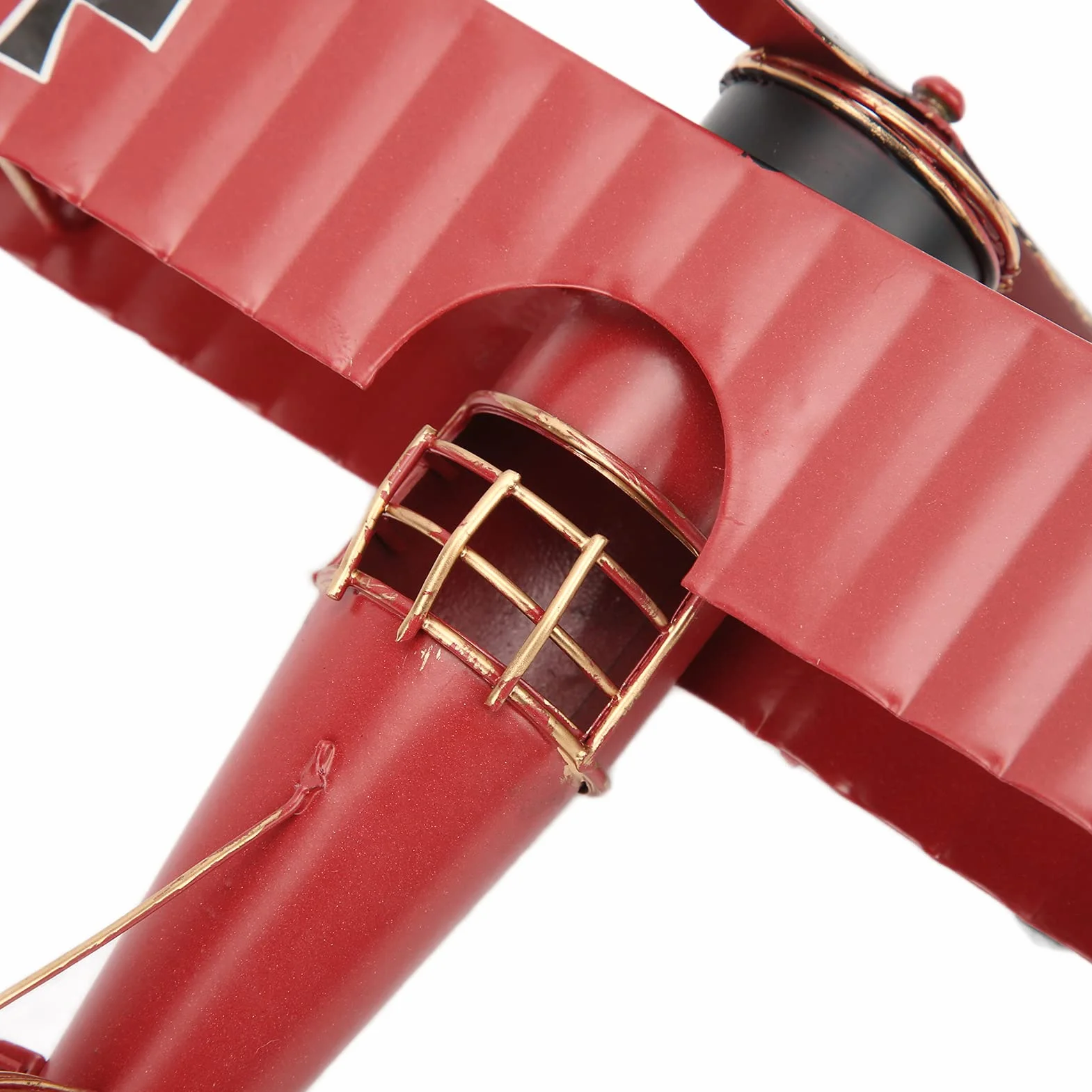 Ausla Modello di Aeroplano retrò in Metallo, Modello di Aeroplano con Catena Sospesa, per la Decorazione e Il della Casa o del Bar (Rosso)
